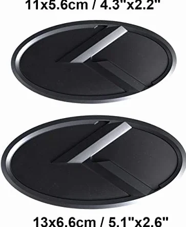 2 x czarny emblemat K-Logo na przednią maskę samochodu dla Kia K5 Forte Rio Optima