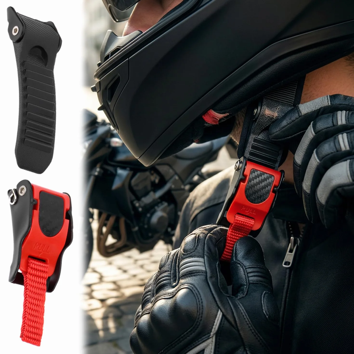 QWORK® 3 sztuki uniwersalne zapięcia do kasku rowerowego z szybkim uwalnianiem