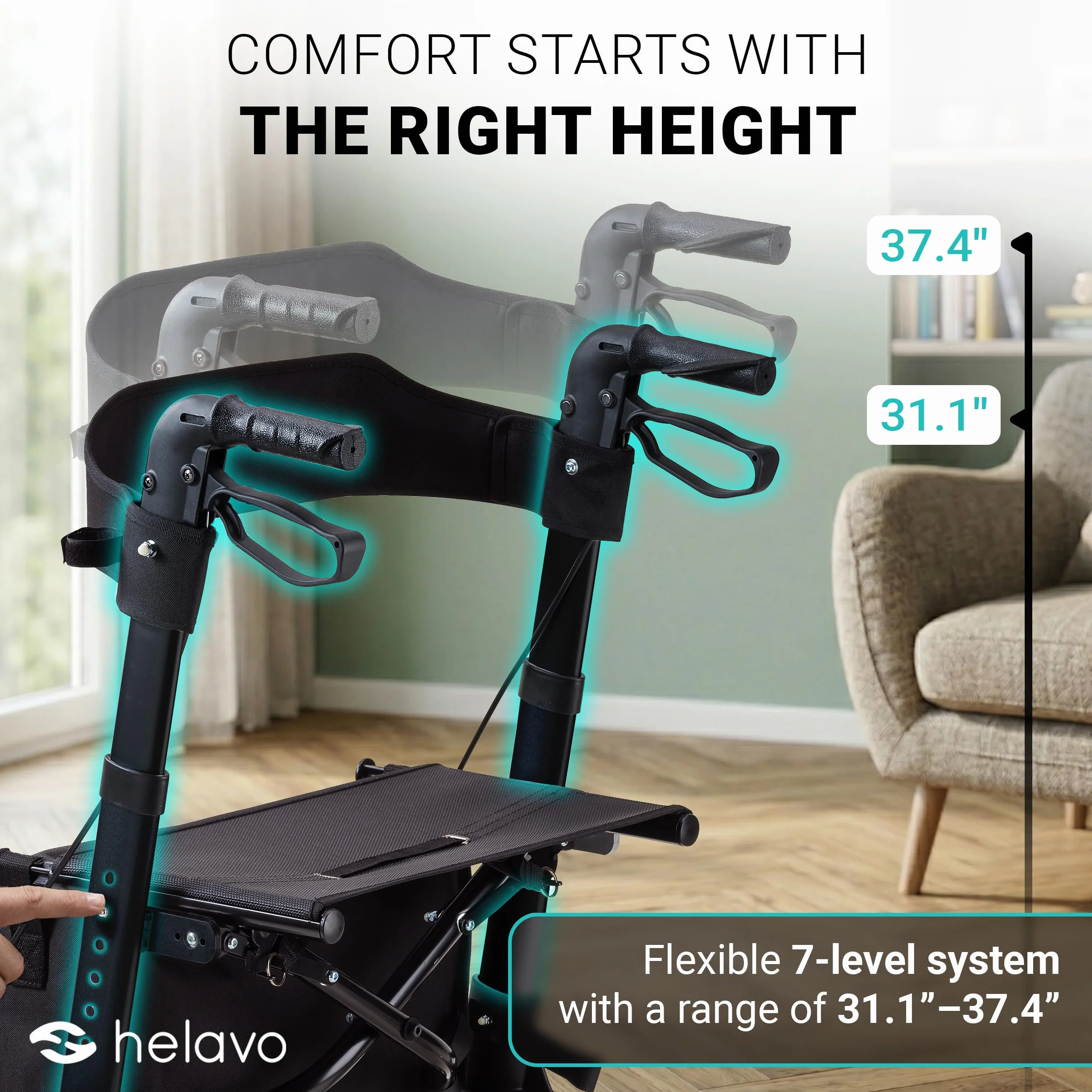 Helavo składany rollator premium - Lekkie aluminium