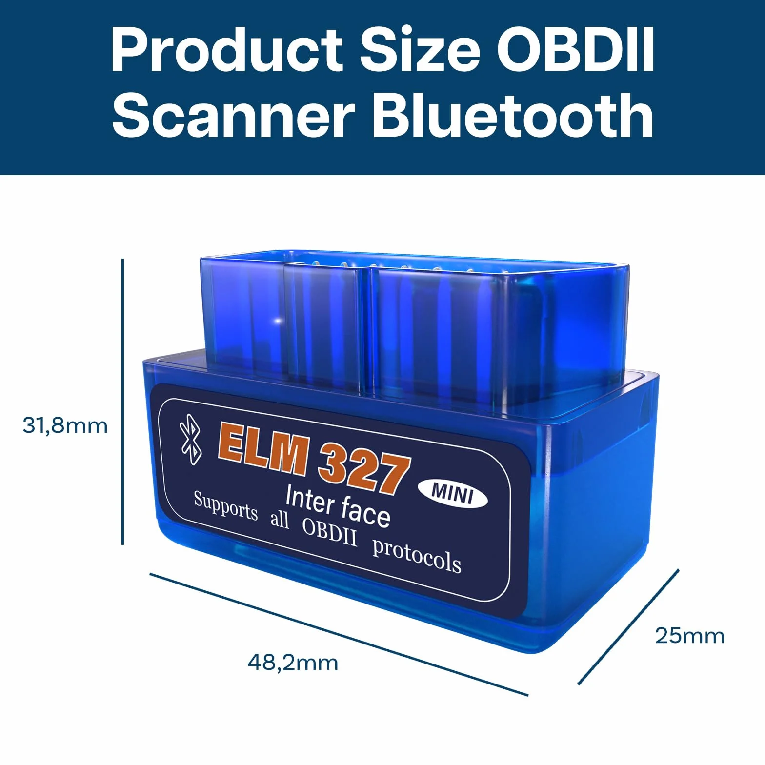 MMOBIEL Gniazdo OBD2 Bluetooth – OBD Skaner Samochodowy Kompatybilny z iOS, iPhone, iPad i Android - Bluetooth Carscanner – Kable OBD2 Bezprzewodowy Czytnik Kodów Samochodowych OBD - Mini V2.1