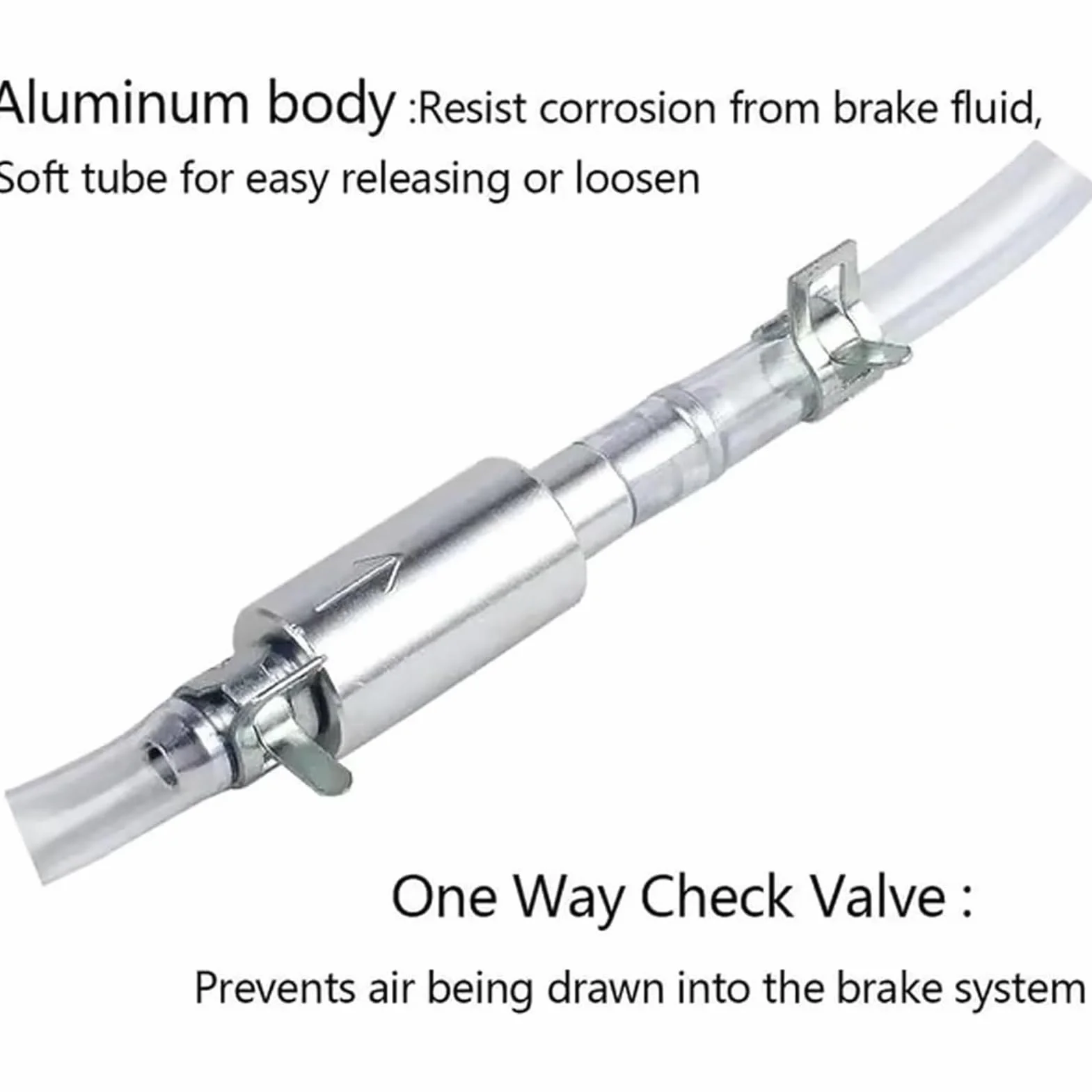 Brake Bleeder Hose, Single Way Check Valve Bleeders Tube, 30g Hydraulic System Deflating Tool for Car, Motorbike, SUV Brake Fluid Maintenance and Garage Repair Use