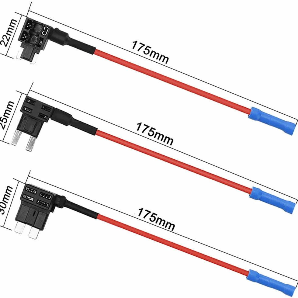 6 Sztuk 12V / 24V Zestaw Uchwyt Bezpiecznika, Kran Bezpiecznika Samochodowego z Przewodem 16 AWG, Bezpłatne 18 Sztuk Płaskich Bezpieczników i Ściągacz Bezpieczników (Terminal Zaciskany)