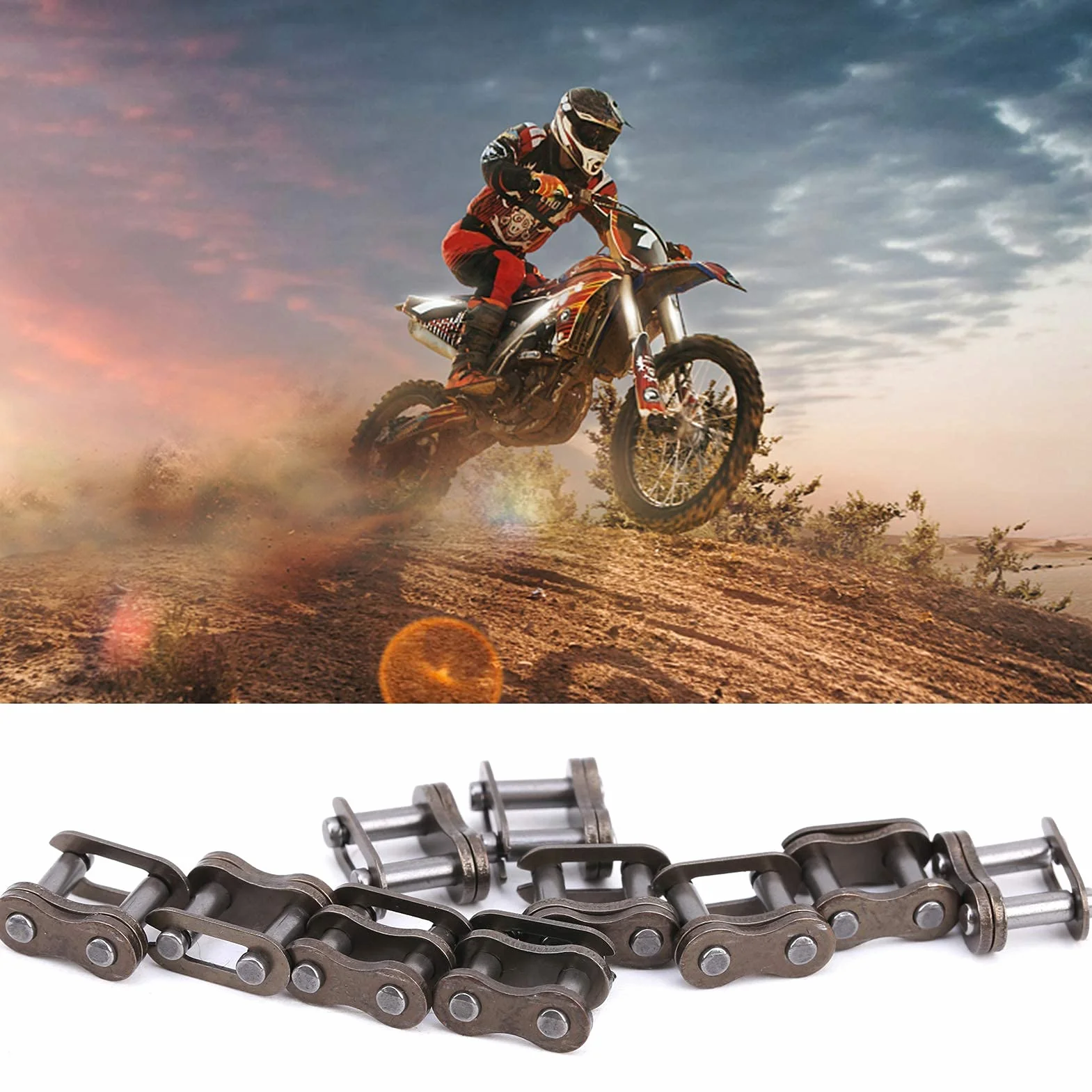 10 sztuk ogniw głównych łańcucha rowerowego, ogniwa łączące łańcuch rolkowy 25H Chain Master Link o wysokiej wytrzymałości
