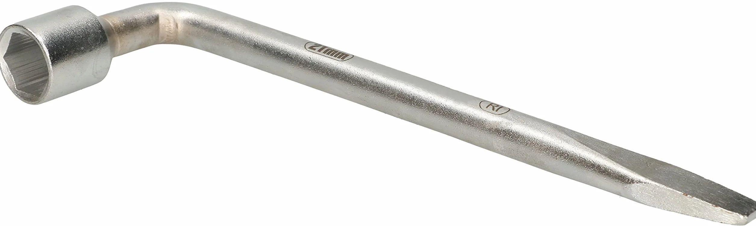 KOTARBAU® Klucz do kół samochodowych wygięty SizeName ze stali węglowej chromowany, srebro, 21 mm