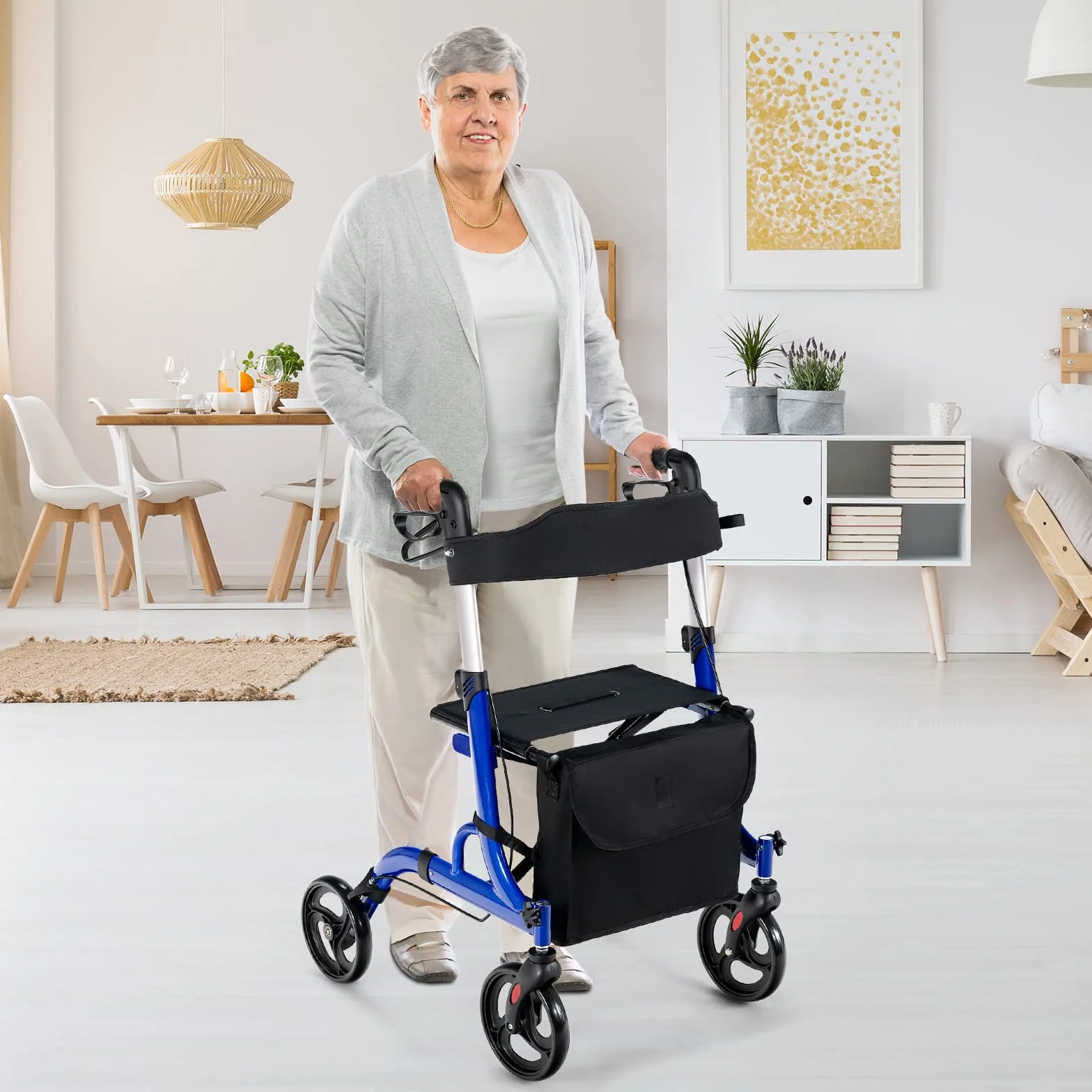 GOPLUS Składany chodzik z regulacją wysokości, obciążenie do 150 kg, aluminiowy