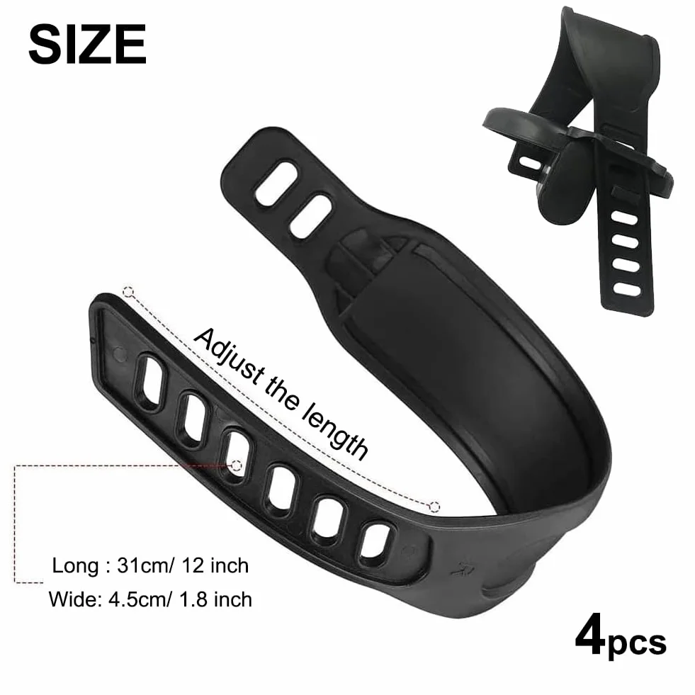 SEMINISMAR Paski do Pedałów Rowerowych, 2 Pary (4 sztuki), Nylon, Uniwersalne, Rower Stacjonarny