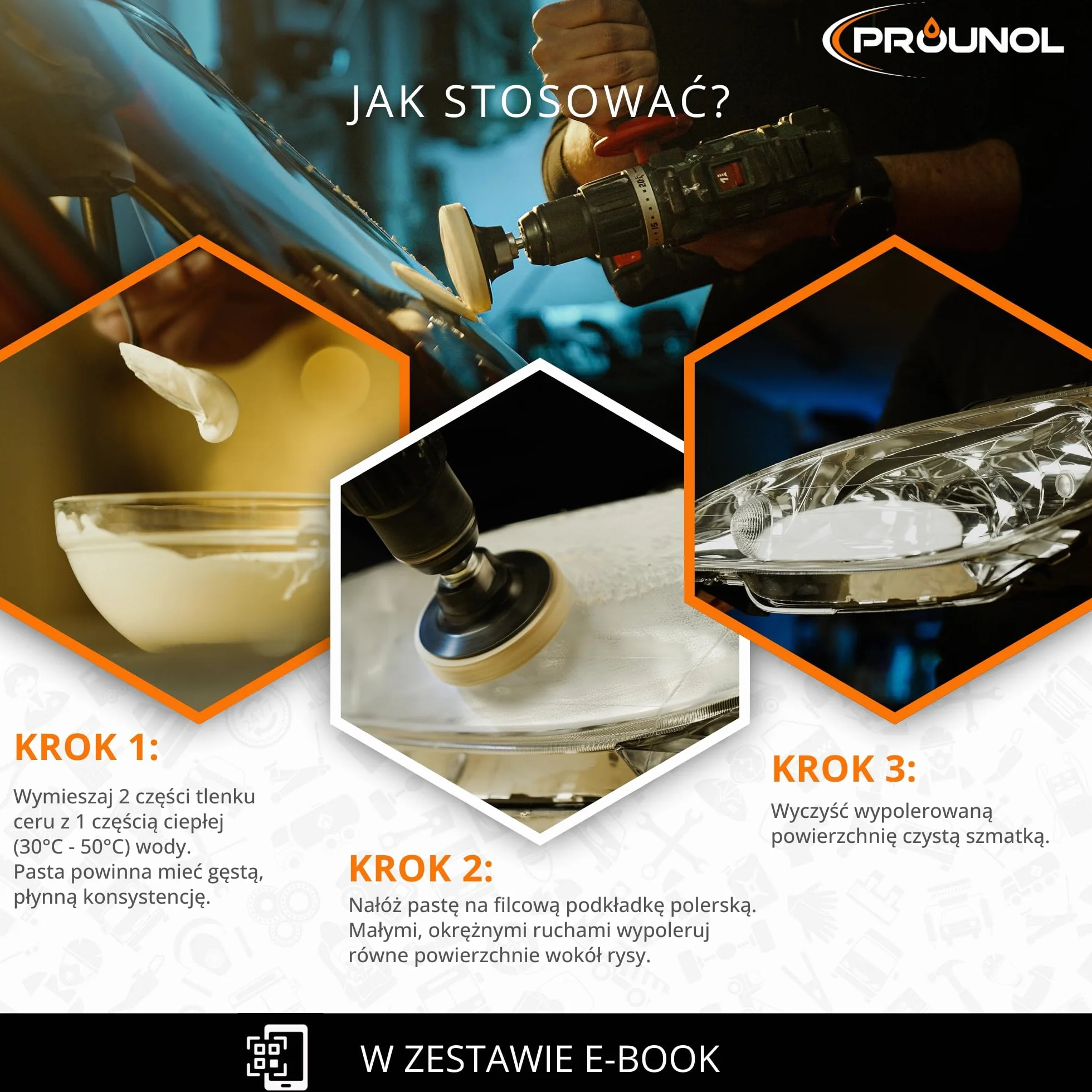 Prounol Tlenek ceru - Cerium Oxide - Proszek do polerowania szkła o wysokiej jakości – TREO 99% – 2,5 mikronów – 100 g