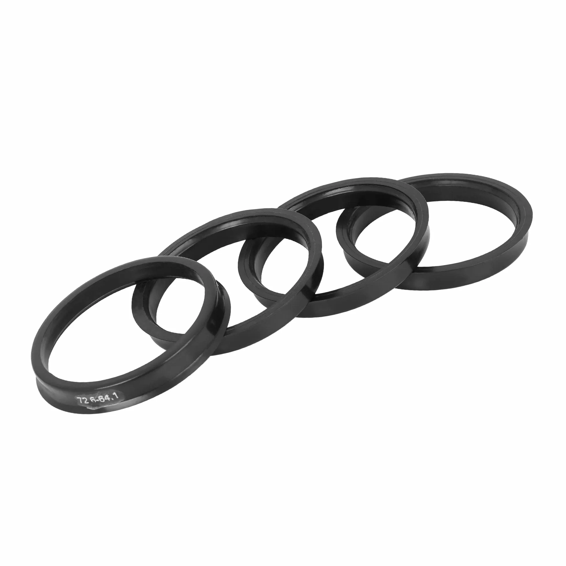 A ABSOPRO Pierścienie środkowe 72,6 mm do 64,1 mm czarne tworzywo sztuczne (zestaw 4 szt.)