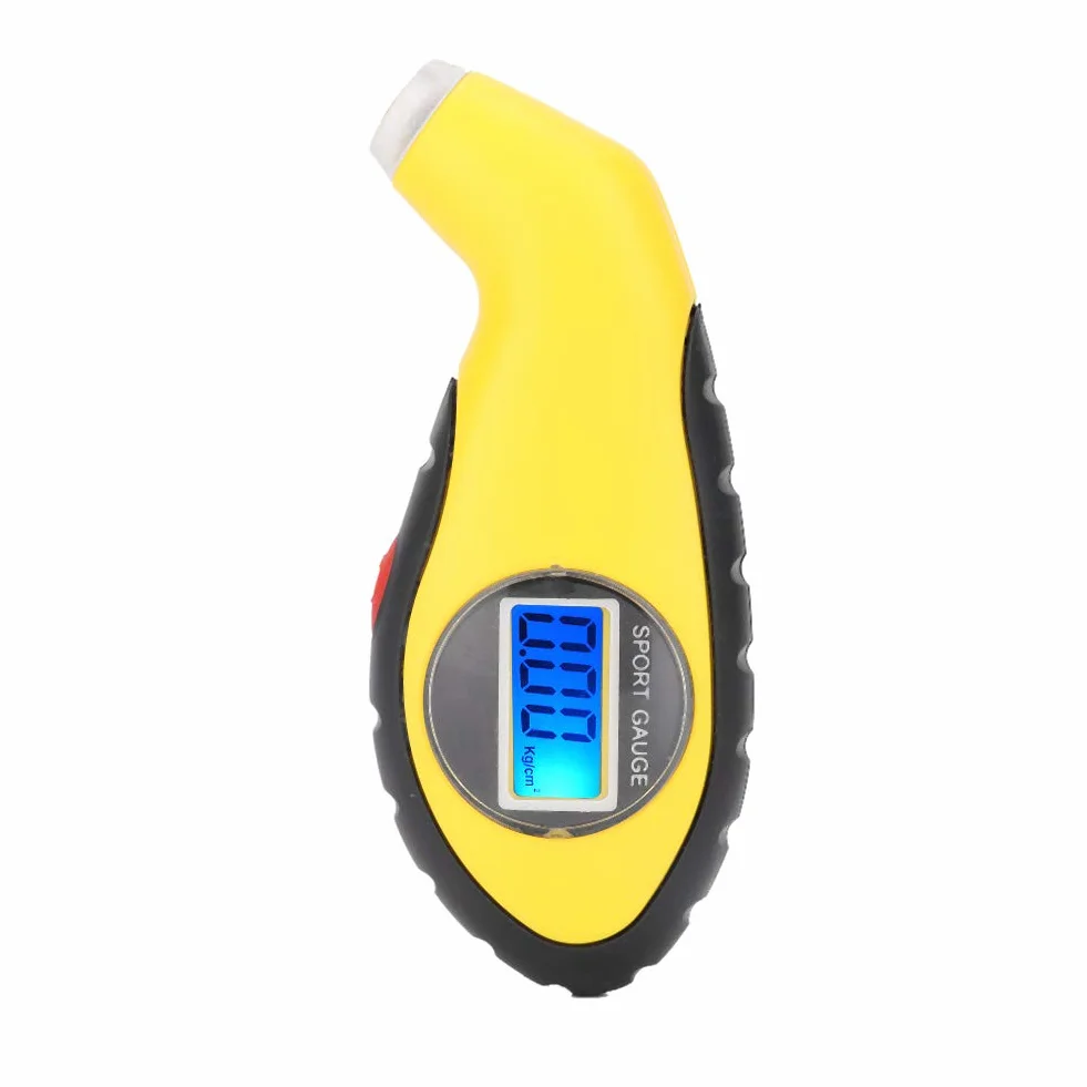 Precyzyjny Miernik Ciśnienia w Oponach Samochodowych Wyświetlacz LCD Elektroniczny Czujnik Cyfrowy Nocny żółty Czarny