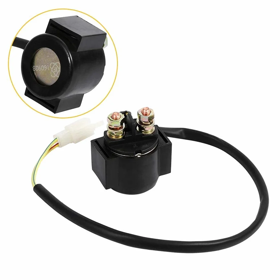 Keenso Elektromagnes rozrusznika motocykla, elektromagnes przekaźnika rozrusznika do 50 cm³ 125 cm³ 150 cm³ 250 cm³ chińska hulajnoga ATV motorower terenowy gokart dne buggys quad 4 kołowy pit bike motorower samochodowy i motocykl