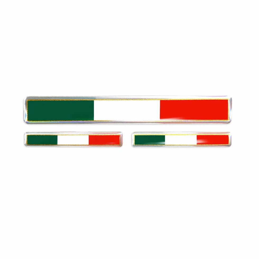 4R Quattroerre.it 32108 naklejka 3D z flagą Włoch, naklejka HQ, 3 sztuki