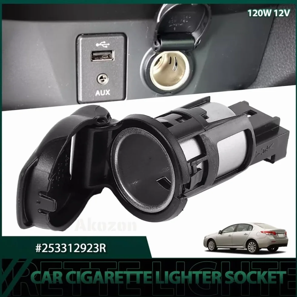 Samochodowe Gniazdo Zasilania, Akozon 253312923R Zapalniczka Samochodowa 12V 120W Gniazdo Zapalniczki Samochodowej dla dla Koleos dla Dacii