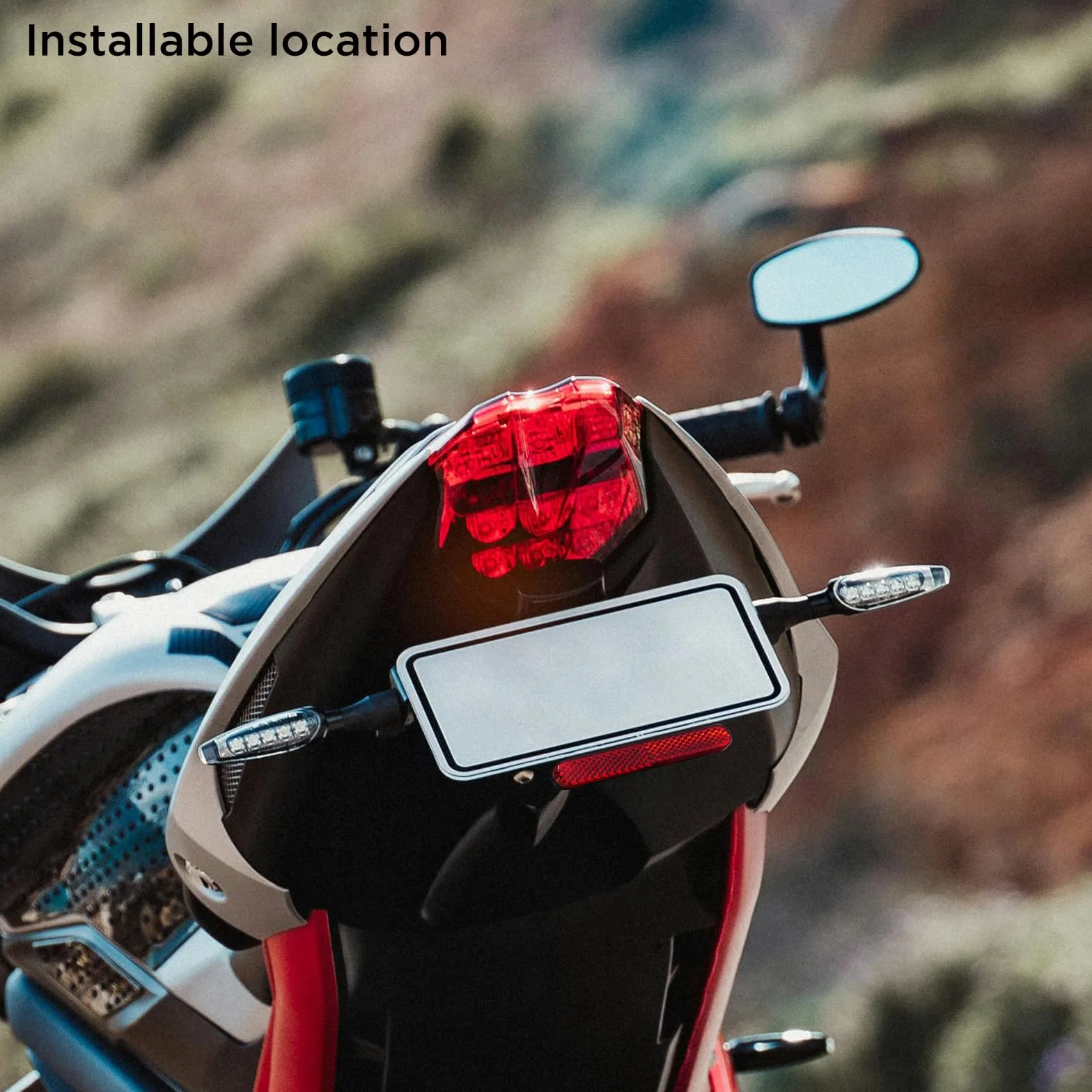 evermotor Odblask motocyklowy 2 sztuki z aluminiową płytą, 100 mm tylna tablica rejestracyjna, naklejki odblaskowe na motocykl, odblask kocie oko, samoprzylepne