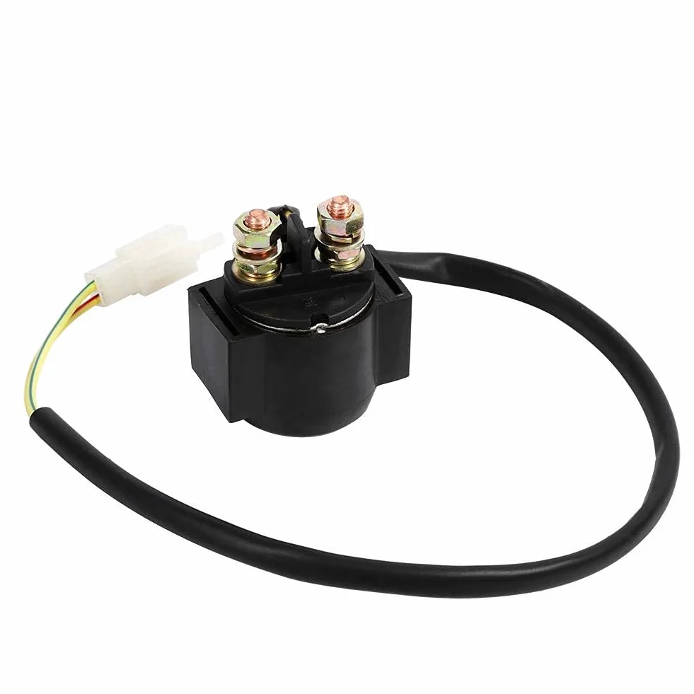 Keenso Elektromagnes rozrusznika motocykla, elektromagnes przekaźnika rozrusznika do 50 cm³ 125 cm³ 150 cm³ 250 cm³ chińska hulajnoga ATV motorower terenowy gokart dne buggys quad 4 kołowy pit bike motorower samochodowy i motocykl