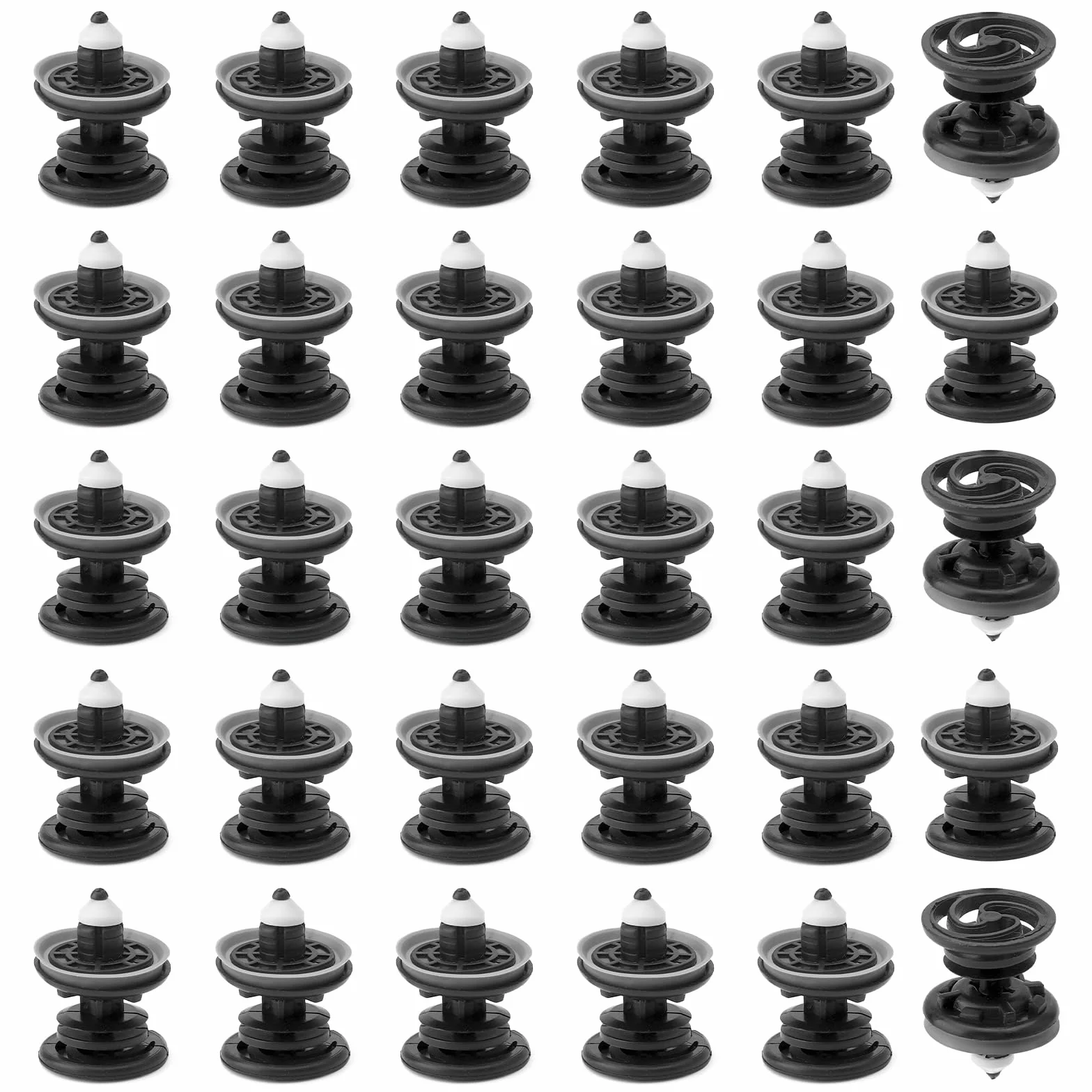 30 sztuk klipsy mocujące panele drzwi, klipsy montażowe do samochodu, 7l6868243 plastikowe klamerki do tapicerki z VW Golf 5 6 7 T4 T5 Passat Polo Caddy, A1 A4 A5 A6