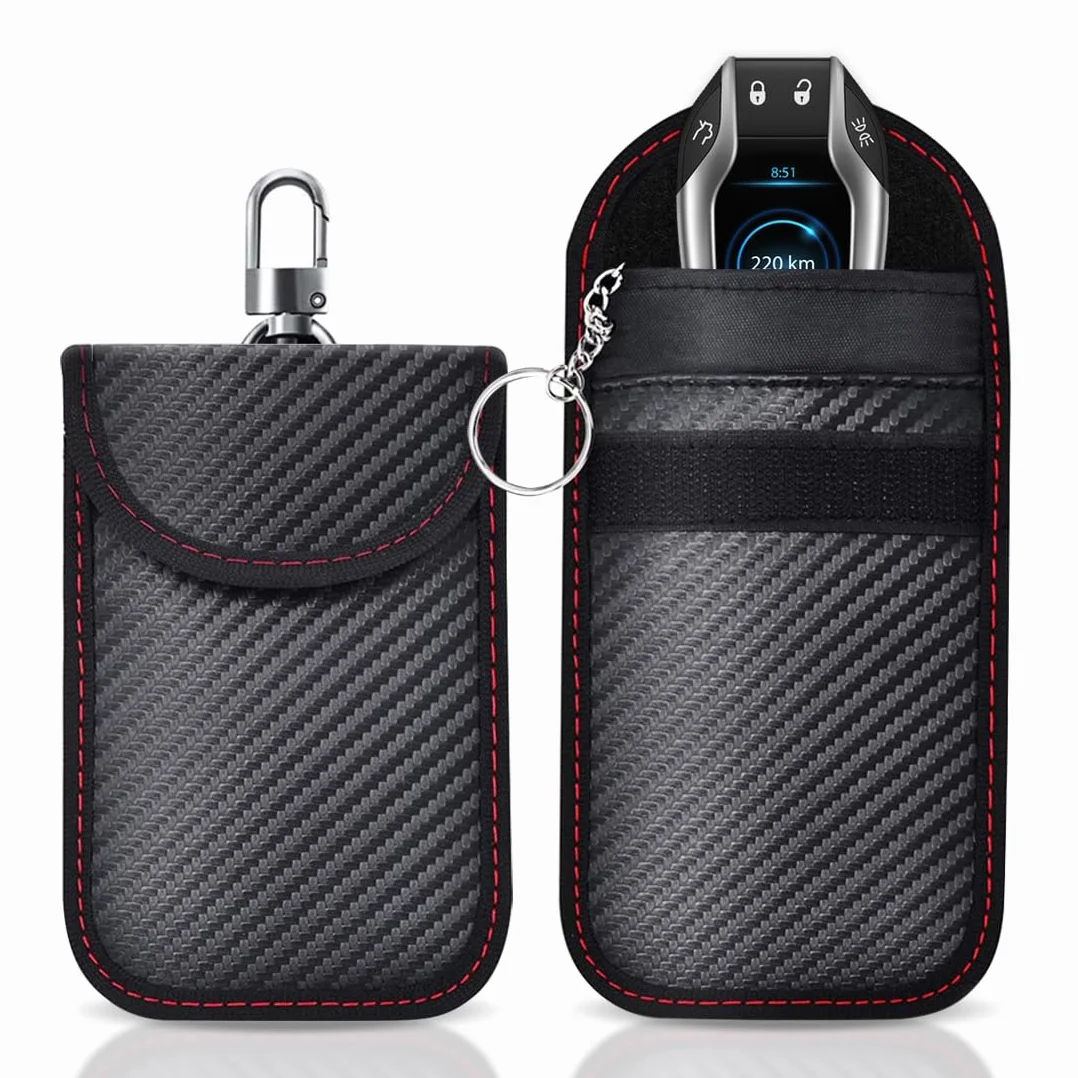 2 szt. etui na kluczyki samochodowe, etui blokujące sygnał kluczyka samochodowego, etui blokujące RFID, torba do zabezpieczenia samochodu, ochrona przed kradzieżą, zdalne wejście, ochrona bez