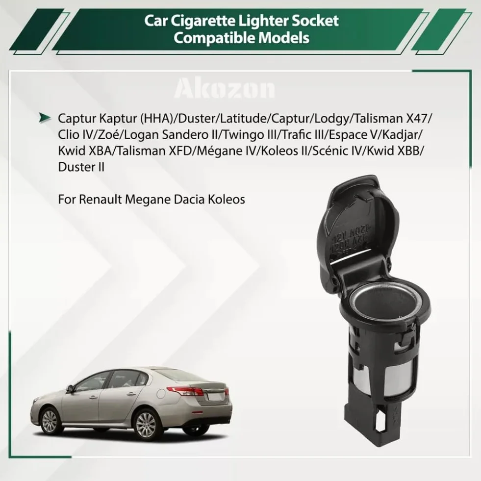 Samochodowe Gniazdo Zasilania, Akozon 253312923R Zapalniczka Samochodowa 12V 120W Gniazdo Zapalniczki Samochodowej dla dla Koleos dla Dacii