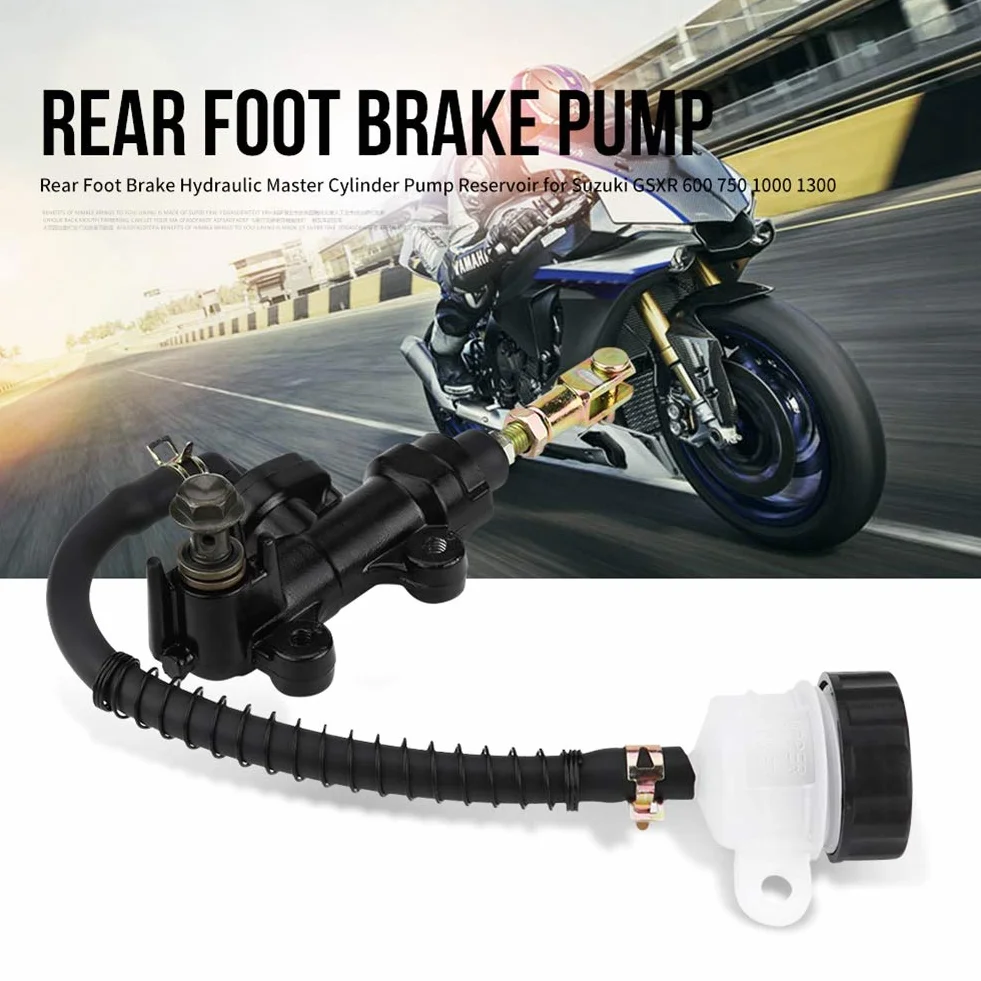 KIMISS Pompa hydrauliczna tylnego hamulca nożnego z zbiornikiem for SUZUKI GSXR 600 750 1000 1300 | Cylinder główny hamulca | Wysoka wydajność