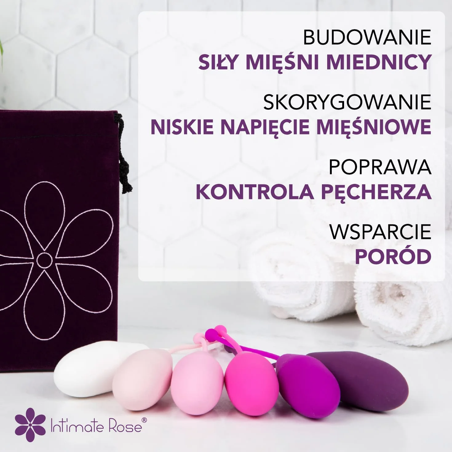 Intimate Rose ciężarki do ćwiczeń Kegla zestaw 6 silikonowych ciężarków do ćwiczeń mięśni dna miednicy