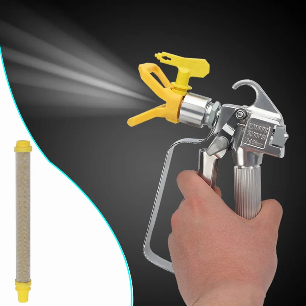 5 sztuk Filtr bezpowietrzny 100 Mesh Filtr do pistoletu bezpowietrznego ze stali nierdzewnej odpowiedni do pistoletu natryskowego Wagner Airless Paint Spray Gun(żółty)
