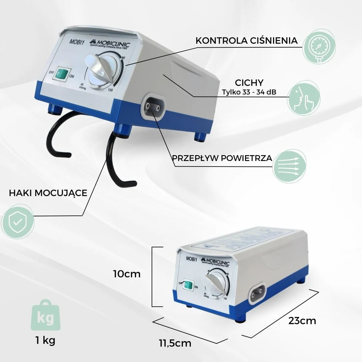 Mobiclinic® Materac przeciwodleżynowy z powietrzem zmiennym Model mobi 1, Ognioodporny, Medyczny PVC, 130 komórek, Liliowy