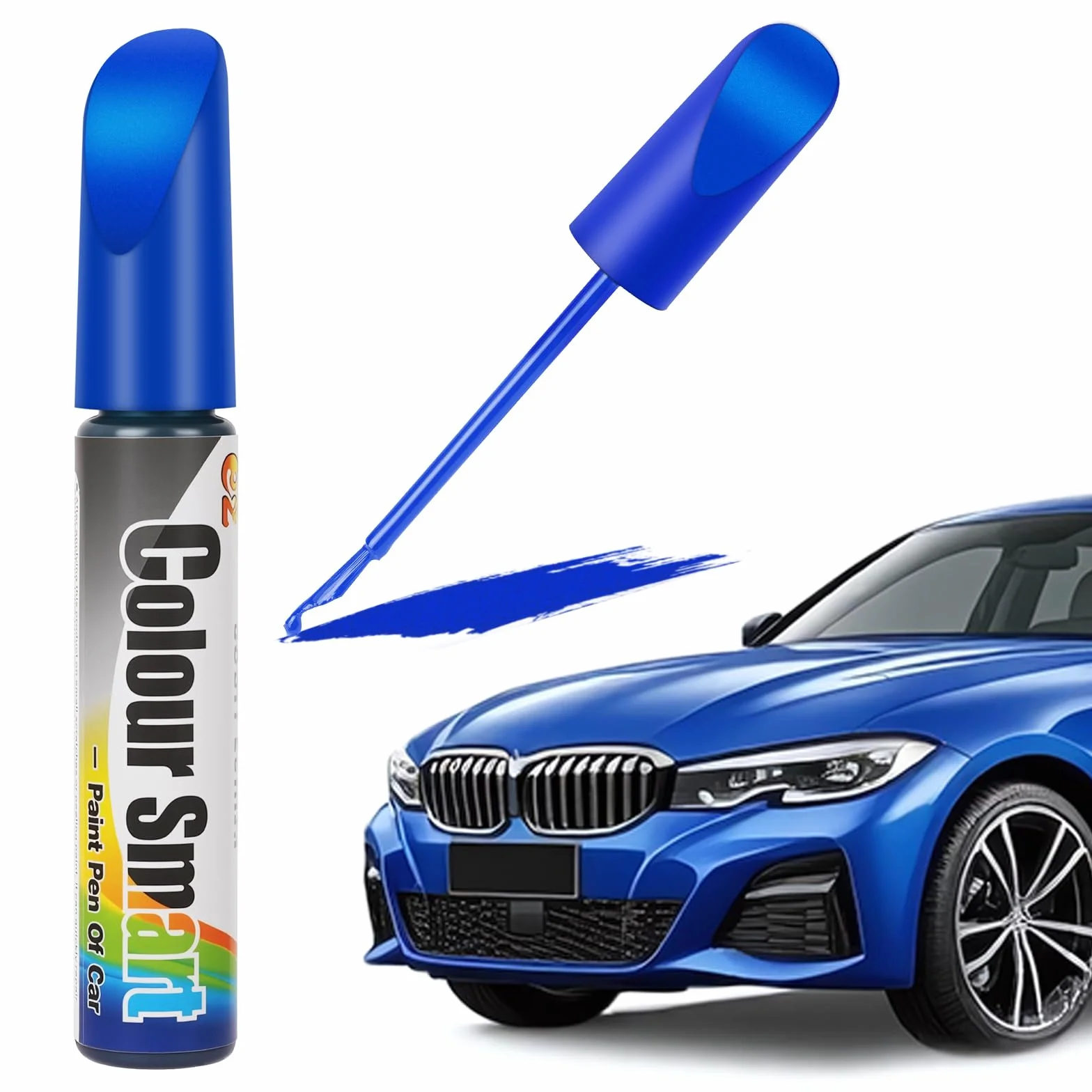flintronic Długopis samochodowy, 12 ml, naprawa zarysowań samochodowych, szybkie i łatwe rozwiązanie, do usuwania zarysowań samochodowych, do pojazdów, felg, zadrapań samochodowych (niebieski)