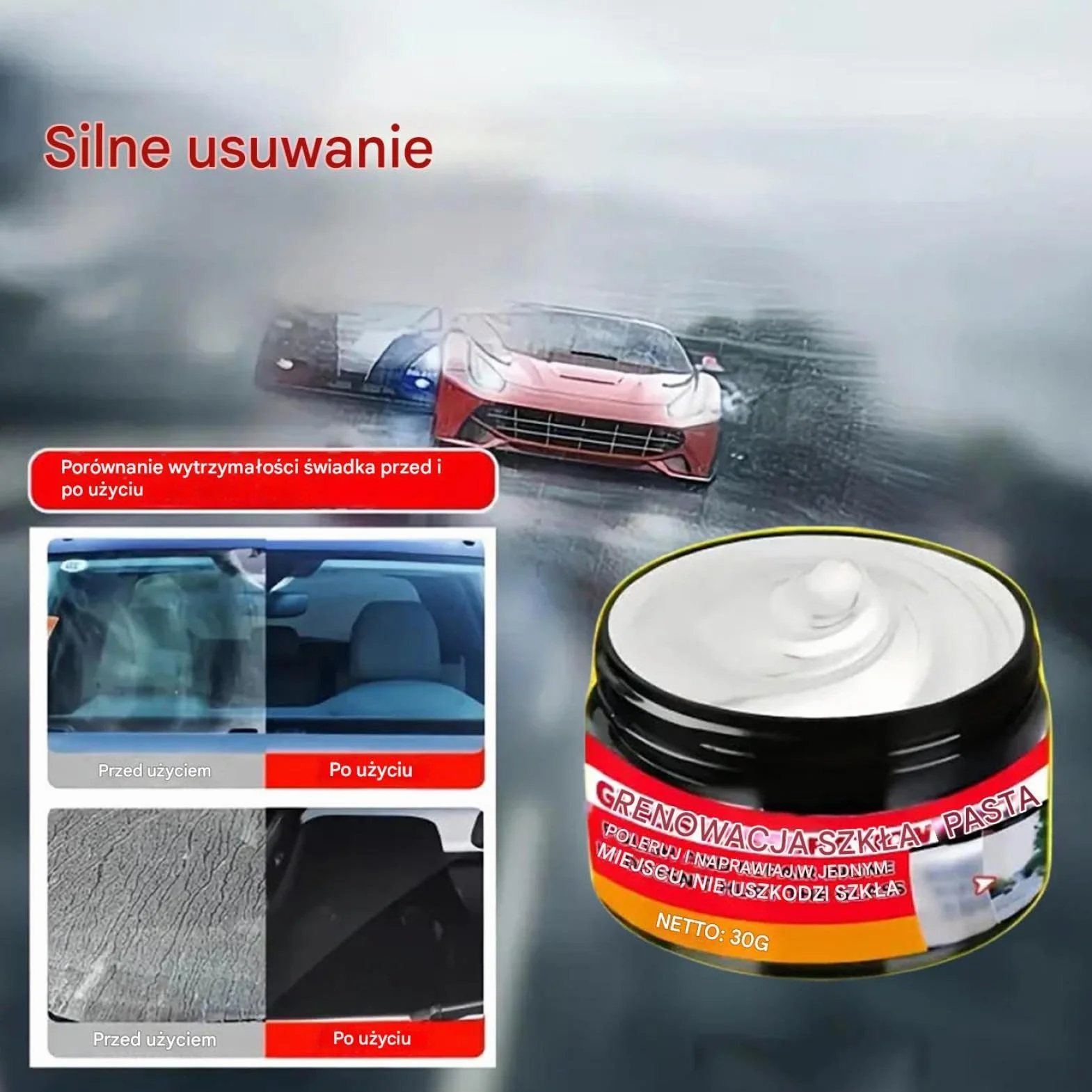 Open View Compound - Glass Scratch Repair Solution, Auto Windshield Restorer with Shine, Water Spot Remover Duo with Glossy, Car Care Style, Cleaning Supplies for SUV, Truck, Sedan, RV