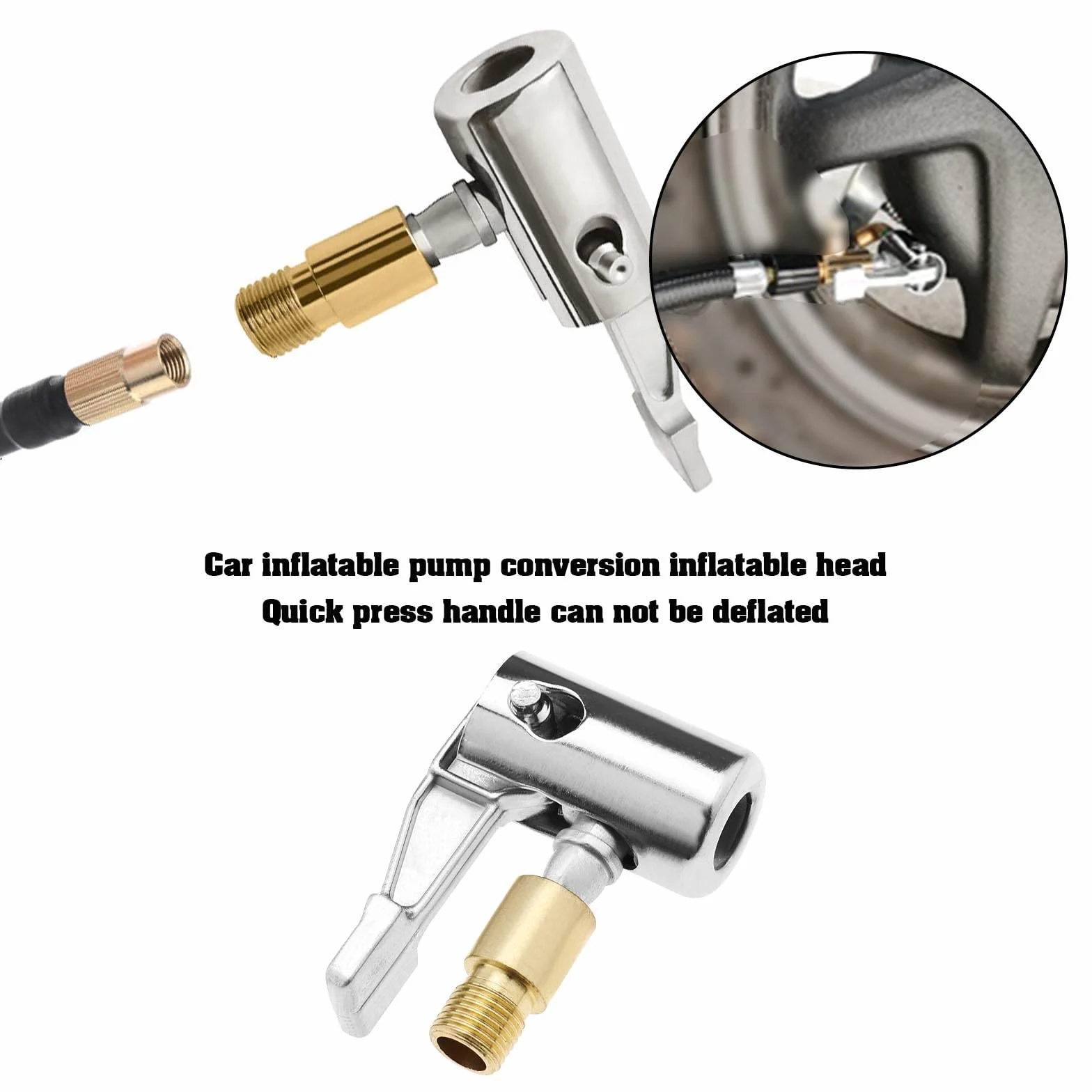 8v1 Wąż do pompy powietrza z adapterem gwintowanej końcówki do opon Zamiennik końcówek pneumatycznych do pompy powietrza samochodowej Adapter gwintowanej dyszy do pompy samochodowej Akcesoria do