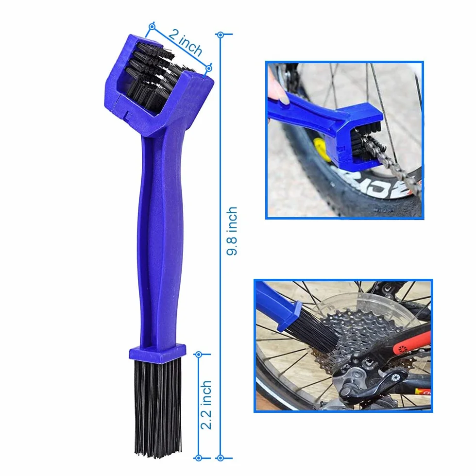 Zestaw Szczotka do Czyszczenia Łańcucha Motocykla przez MMOBIEL - 4 Części Szczotka do Łańcucha - Środek do Czyszczenia Łańcuchów Motocyklowych, Rowerowych i Górskich