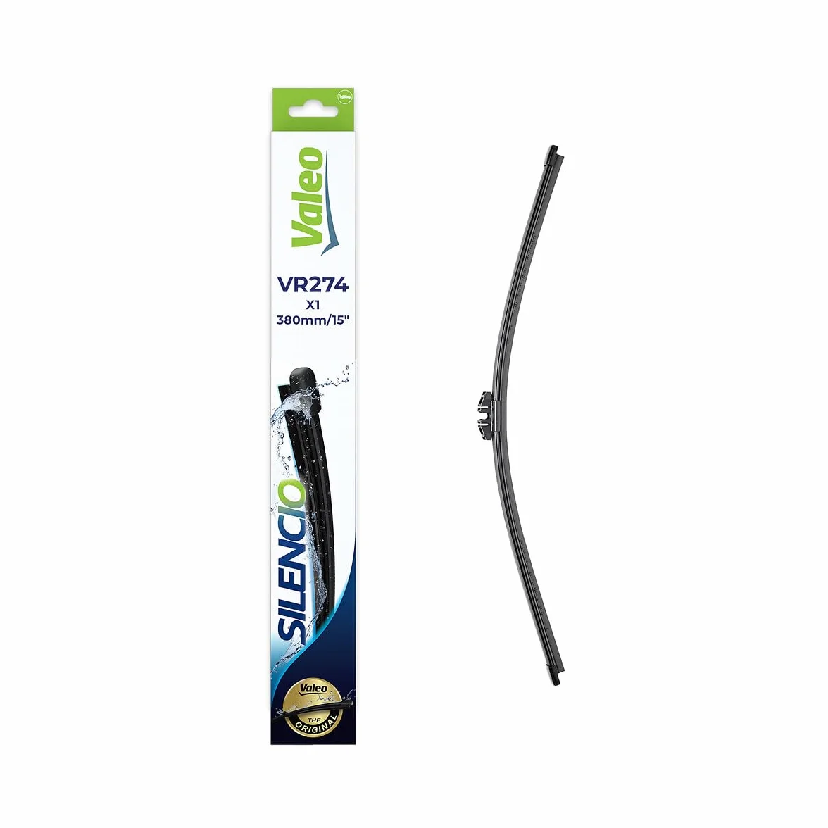 VALEO Silencio Wycieraczki - VR274 - Wysoka Wydajnosc, Doskonala Widocznosc 360 Stopni, latwa Instalacja. Oryginalne Plaskie Pióro Wycieraczki 380mm- Tylne - Jedna Sztuka - 574582
