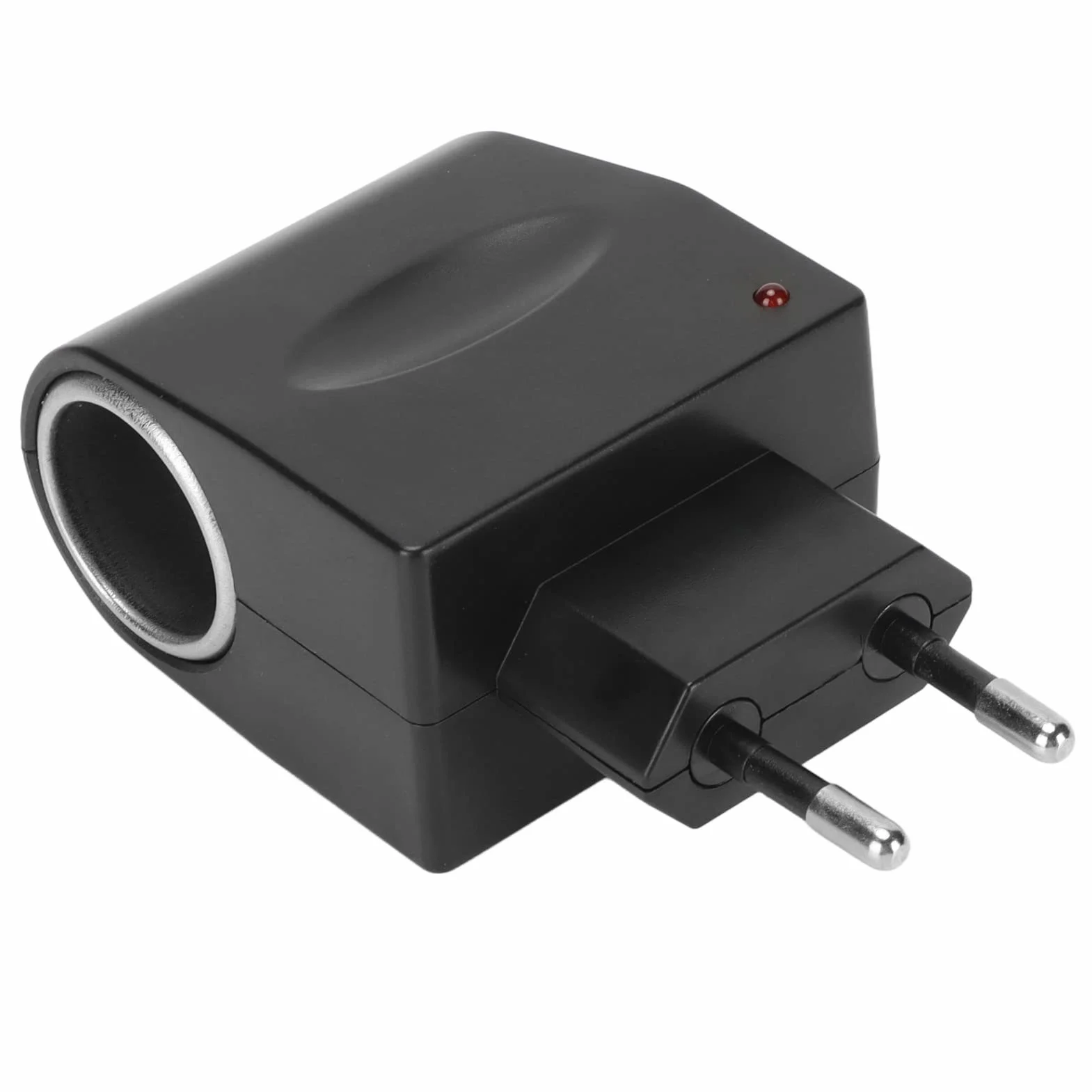 Uniwersalny Adapter do Zapalniczki Samochodowej 240 V AC na 12 V DC, Adapter Wtyczki Samochodowej, Konwerter Zasilania ze Wskaźnikiem LED, do Elektronicznych Materiałów (wtyczka