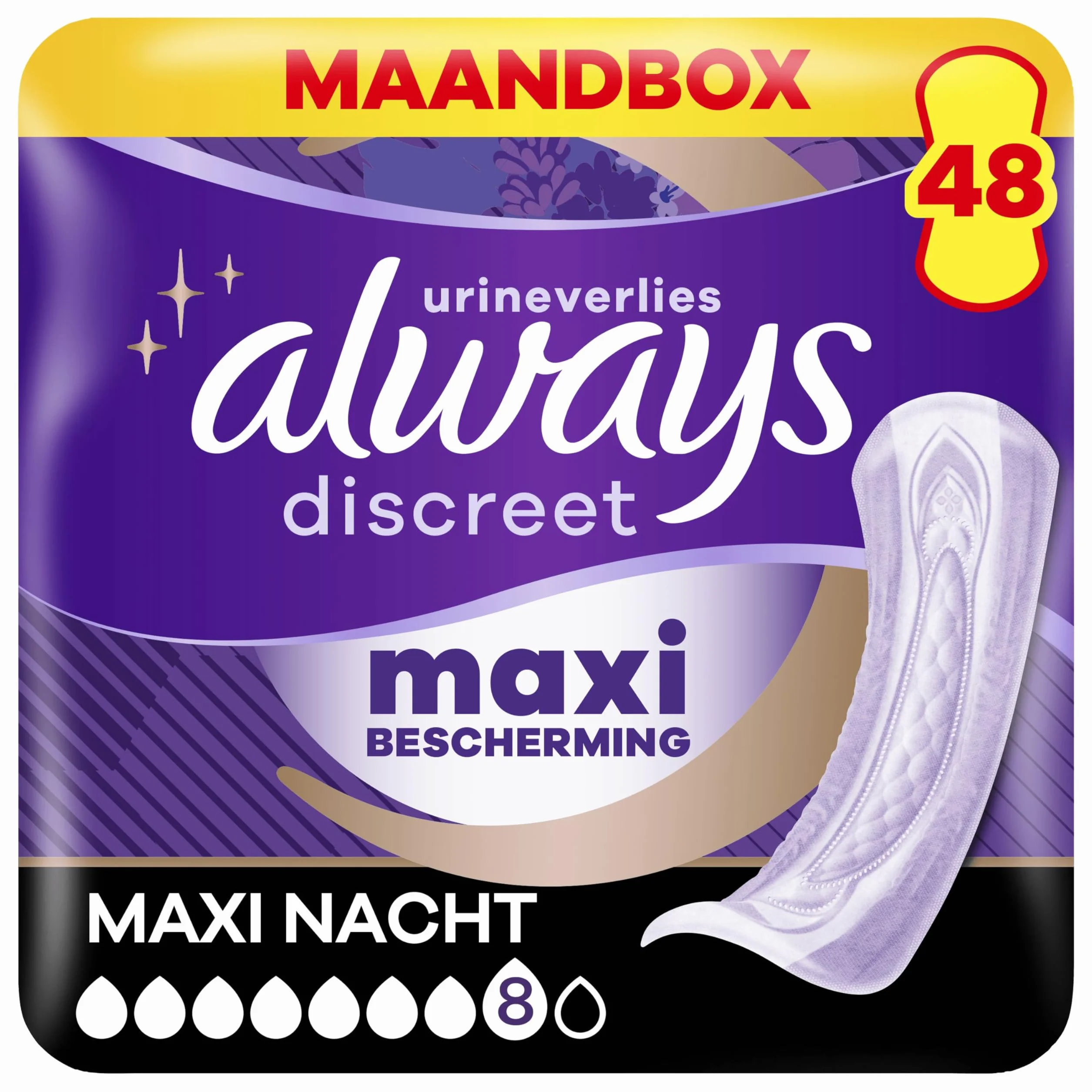 Always Discreet Incontinence Pads Women Ultimate Night Absorbency 8 48 sztuk