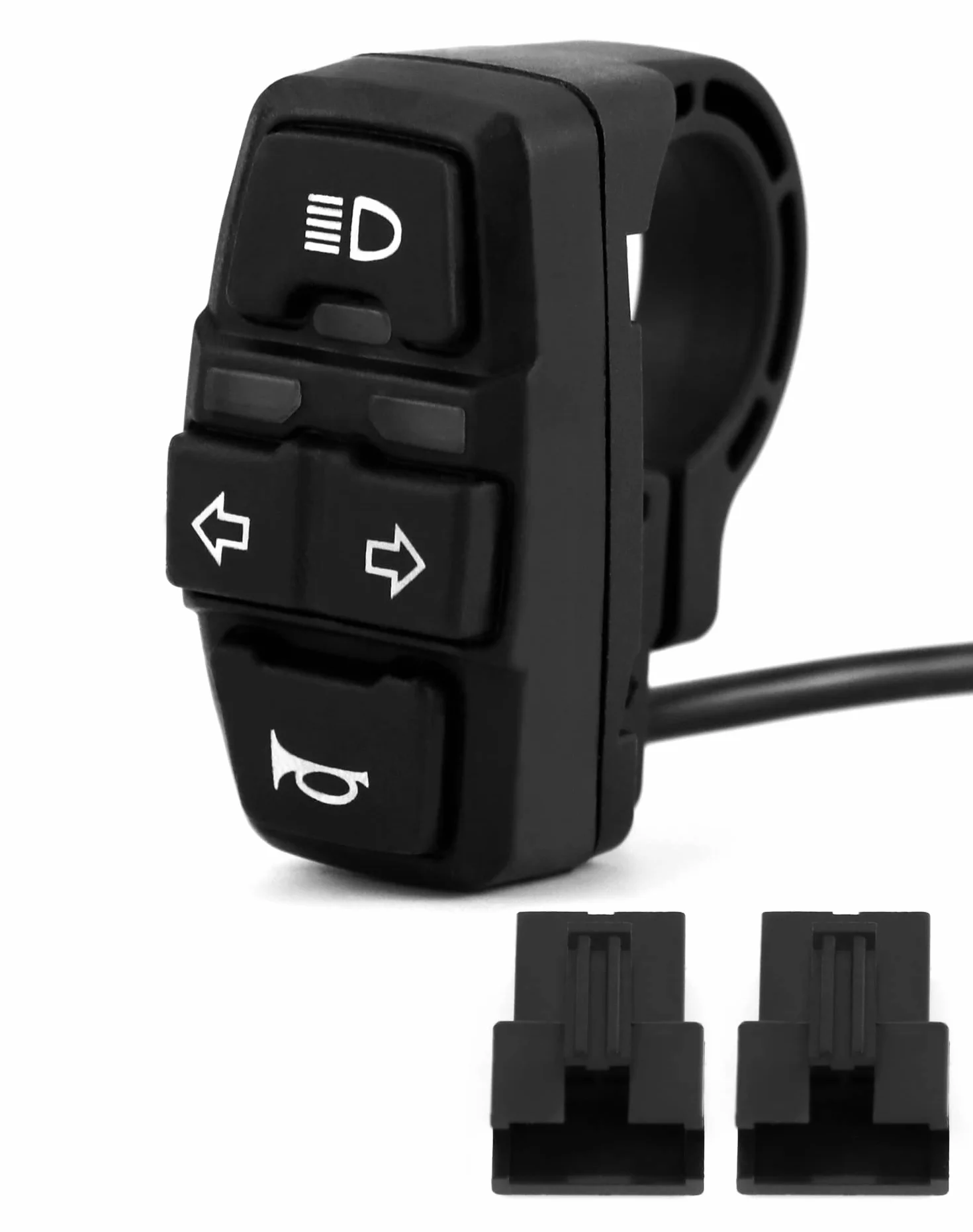 QWORK® Motorcycle Head Light Turn Switch, 3-in-1 Bike Headlight Horn on/Off Control Switch, 7/8" Motorcycle Handlebar Control Switch, for Scooter Electric Bike