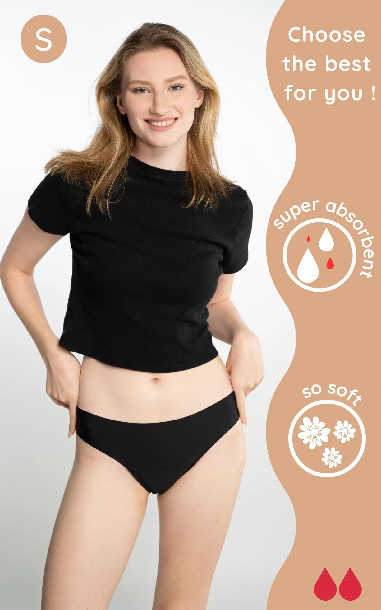 Absorbujące Majtki Menstruacyjne Bawełna Ekologiczne XXS/4XL