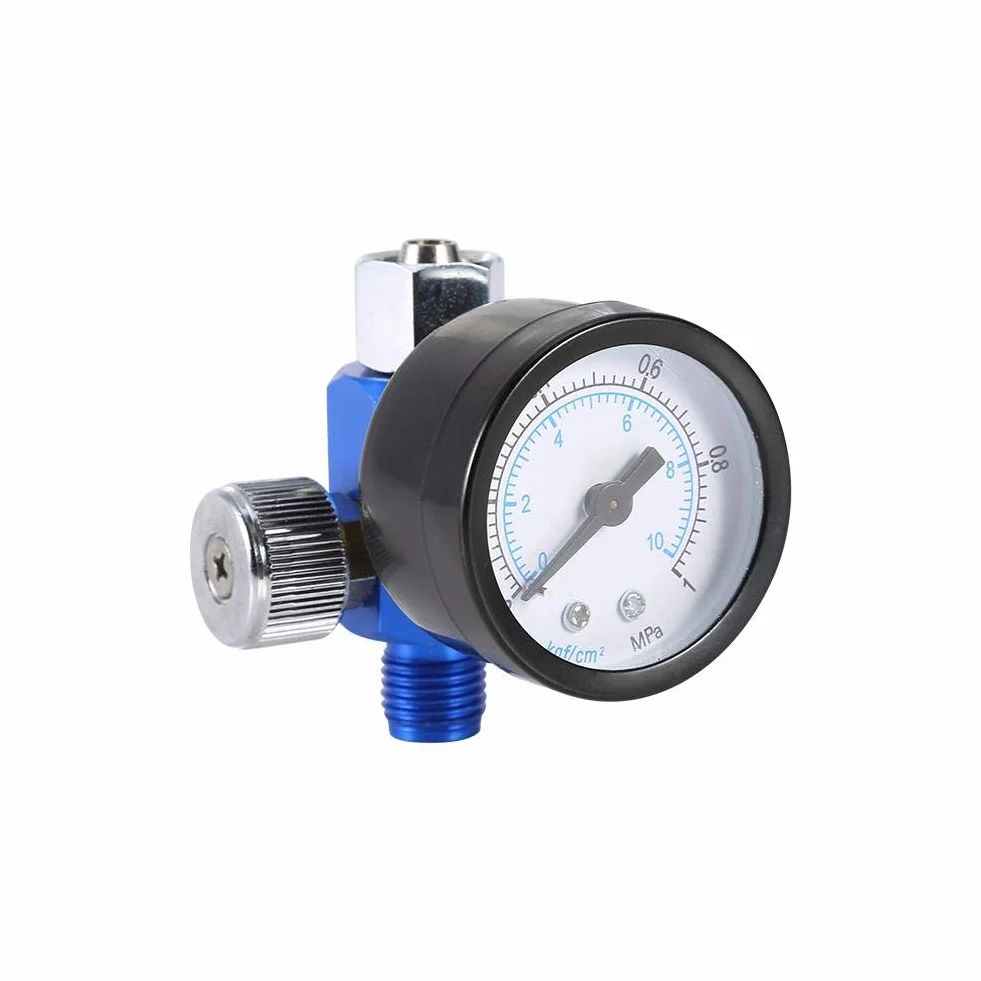 Reduktor ciśnienia pistoletu lakierniczego, regulator ciśnienia powietrza z manometrem, regulator ciśnienia, pistolet natryskowy, mini regulator ciśnienia powietrza, standardowy gwint 1/4, regulator