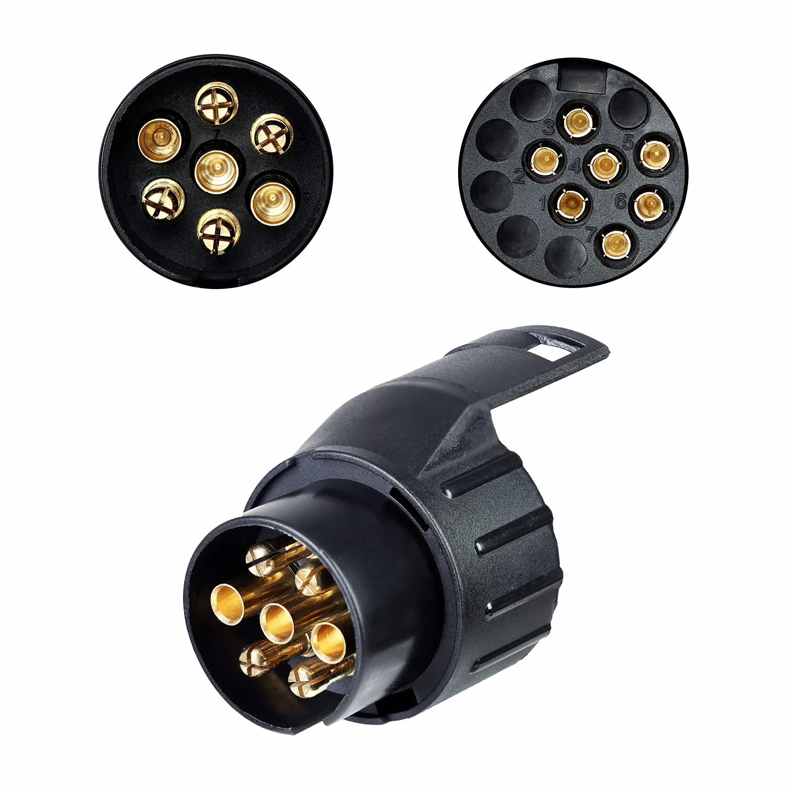 Adapter haka holowniczego 7-biegunowy 13-biegunowy, 7-biegunowy adapter do przyczepy 13-biegunowy, adapter wtyczki do przyczepy 7-biegunowy 13-biegunowy, złącze konwertera 12 V wtyczka