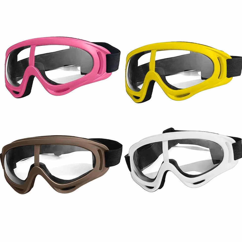 4 okulary ochronne dla dzieci, okulary motocyklowe, wiatroszczelne, ochronne, okulary chroniące oczy, regulowane okulary rowerowe do laboratorium, jazdy na rowerze, jazdy na nartach, aktywności
