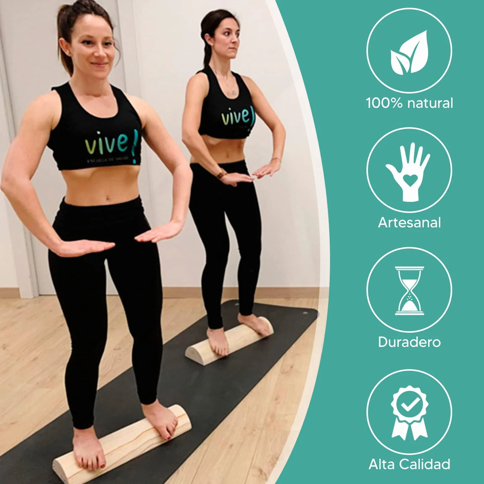 TWR Propioceptywny bagażnik 5P do podłogi miednicy 49,5x17x7,5 cm drewno naturalne ćwiczenia hipopresyjne pilates