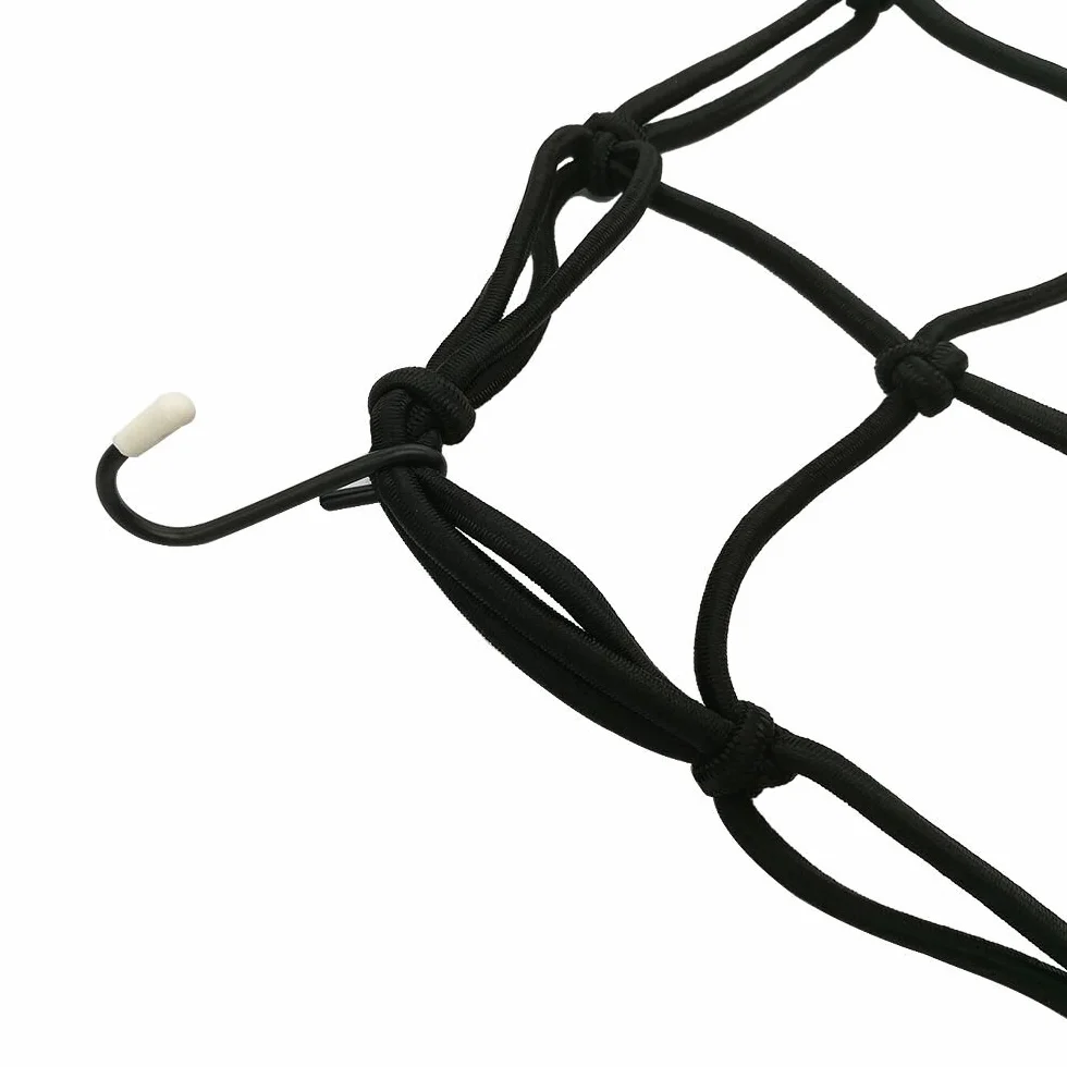 Siatka na kask motocyklowy, siatka ładunkowa, 2 sztuki, siatka bungee, do motocykla, roweru, osłona ładunkowa, quady, z haczykami, elastyczna, rozciągliwa