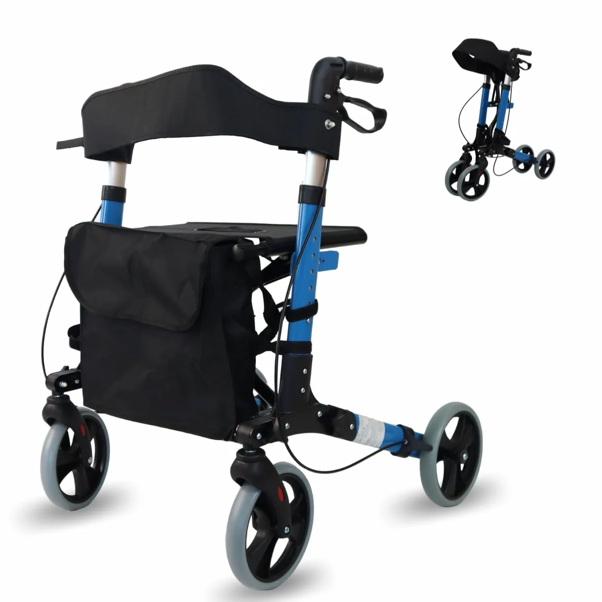 Mobiclinic Trajano Deluxe Składany Chodzik z 4 kołami Aluminium Hamulce na dźwigniach Siedzisko i oparcie