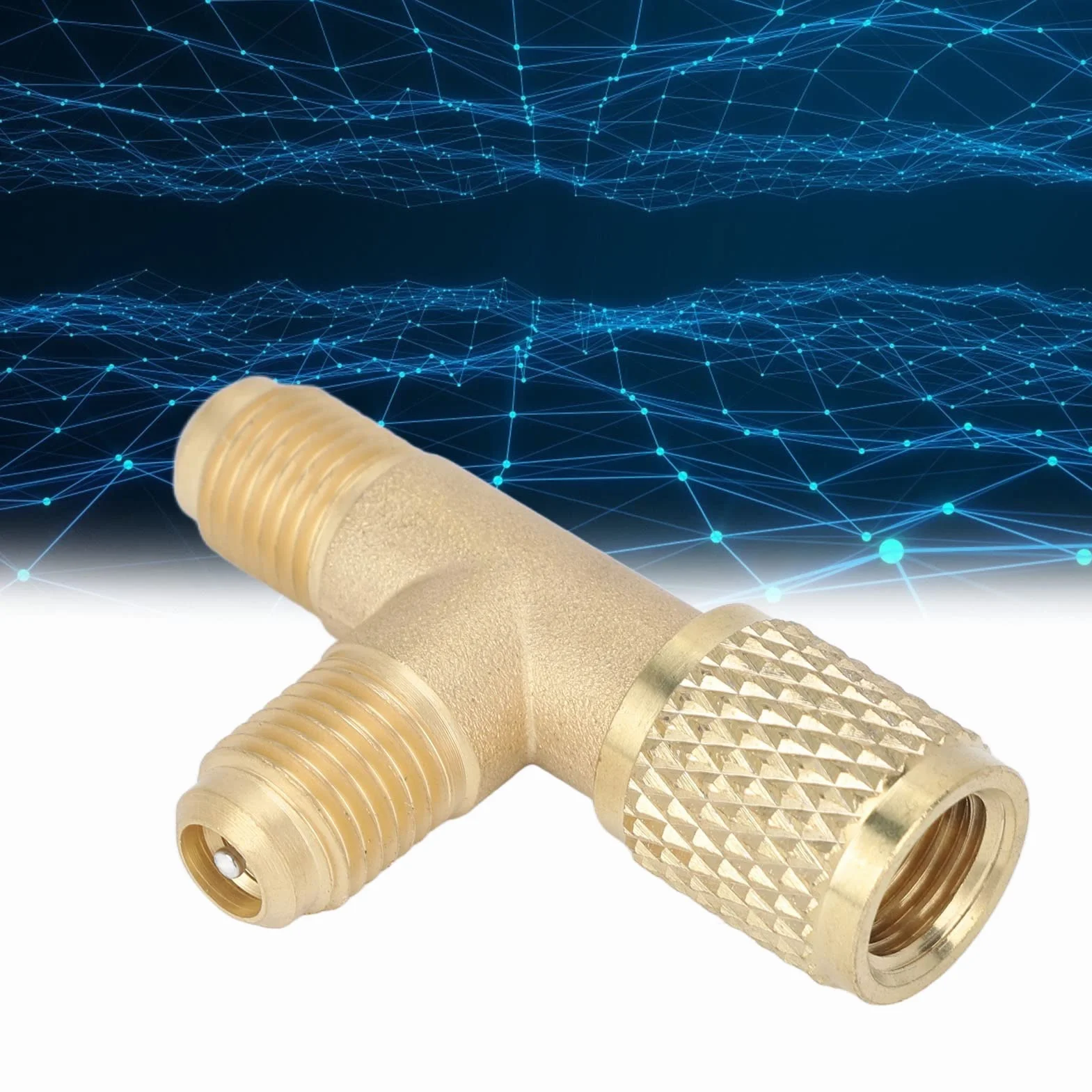 Ejoyous Adapter rdzenia zaworu T rdzeń zaworu mosiądz 1/4" SAE stabilna konstrukcja stabilna wydajność szybki dostęp do złącza koszulka do R22 R12 R134