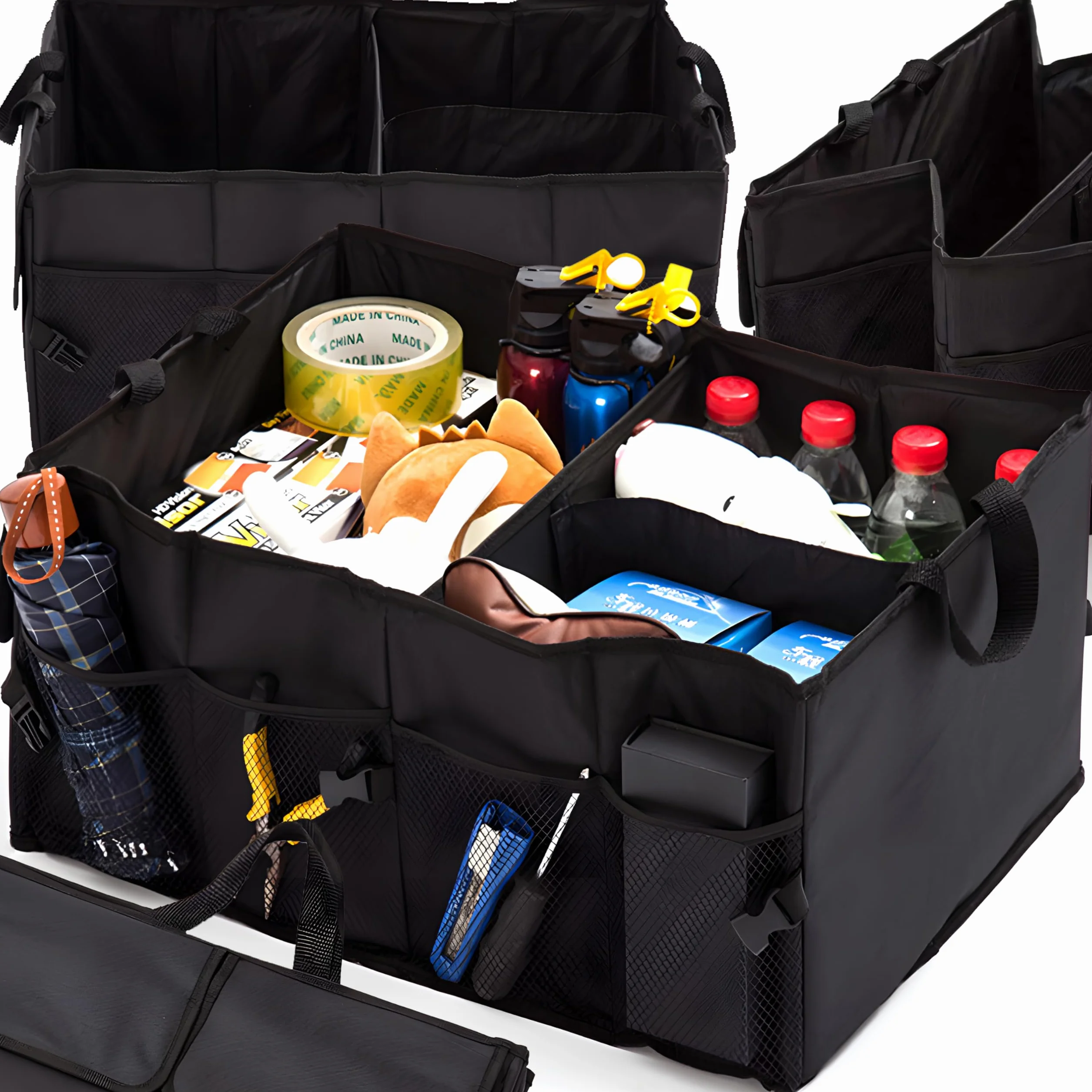 Retoo Składana torba do bagażnika samochodowego 53 x 37 x 26 cm, organizator bagażnika, pudełko składane, stabilna torba samochodowa, na zakupy, organizer do narzędzi, płynów