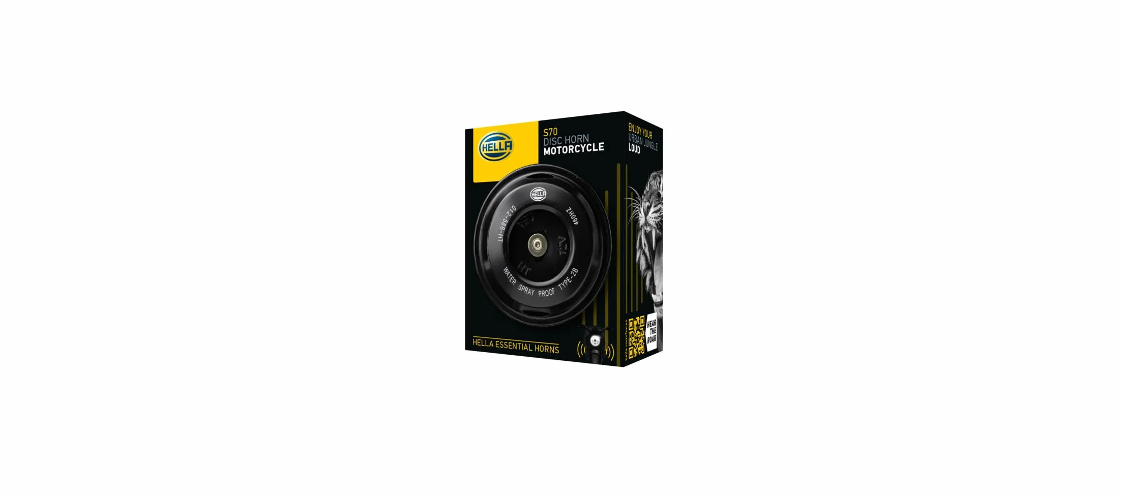 HELLA 012588061 seria motocyklowa, czarna, 12 V, klakson tarczowy (uniwersalne dopasowanie - pojedynczy blister)