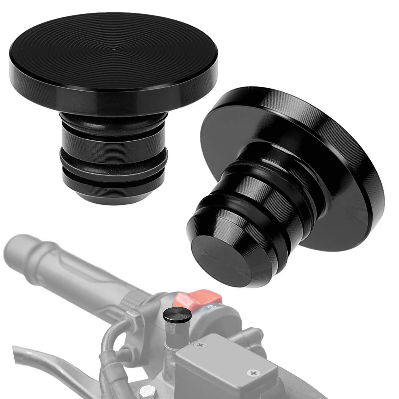 KEMIMOTO Uniwersalne śruby zaślepk do lusterek motocyklowych M10, CNC aluminium, osłony lusterek motocyklowych na gwint M10, śruby osłonowe gwintowane, 2 sztuki