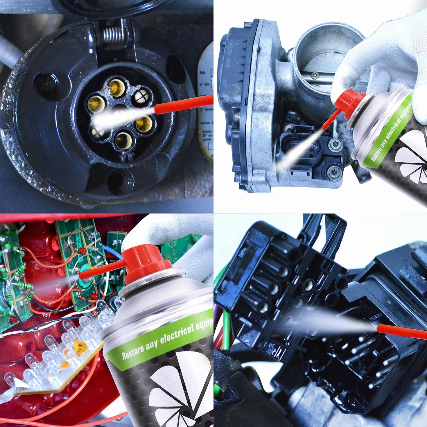 AABCOOLING Contact Cleaner 400ml – Środek do czyszczenia wnętrza auta i elektroniki – usuwa kurz, olej i zabrudzenia ze styków i przełączników – szybkoschnący spray ochronny do elektroniki