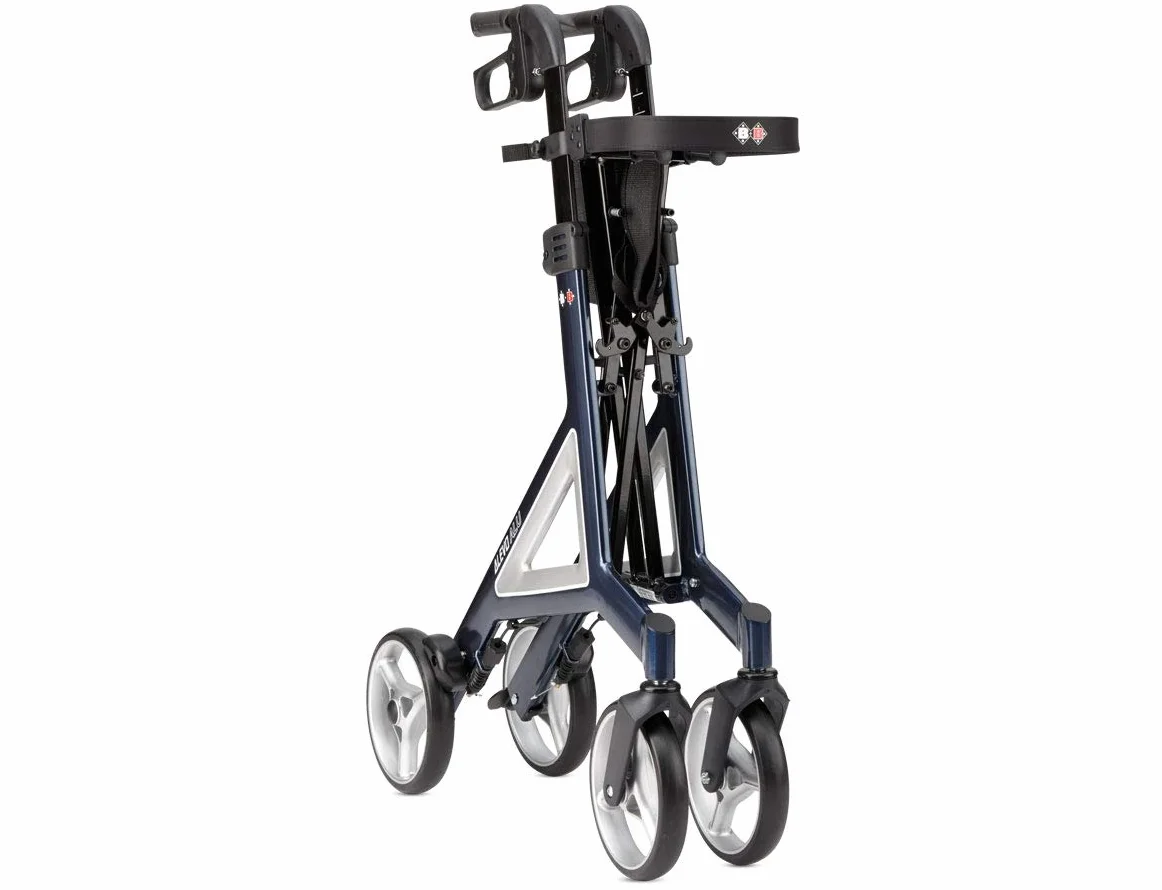Bischoff & Bischoff Alevo aluminiowy chodzik składany SH 58,5 cm rollator z siedziskiem niebieski