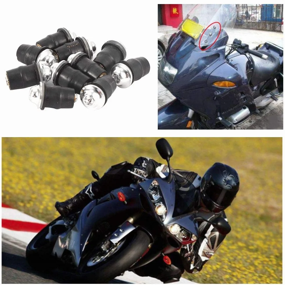 Śruby przedniej szyby-KIMISS M5 Wewnętrzne śruby sześciokątne przedniej szyby do uniwersalnej przedniej szyby motocykla, zestaw do montażu przedniej szyby (10 sztuk) (srebrny)