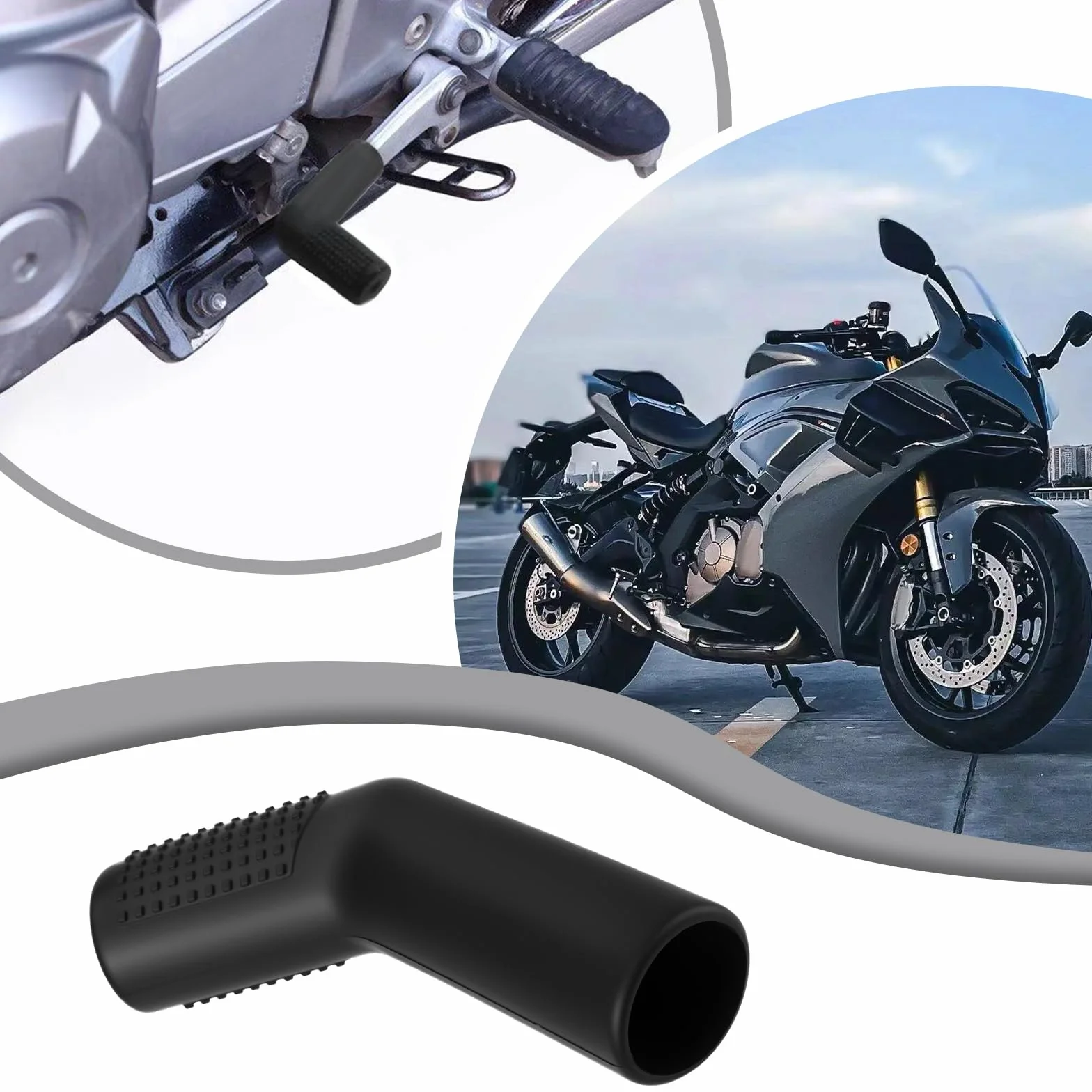 OTOTEC Gumowa dźwignia zmiany biegów motocykla, osłona zmiany biegów, osłona dźwigni zmiany biegów, osłona do większości rowerów sportowych, rowerów ulicznych, motocykli terenowych, ATV, czarne
