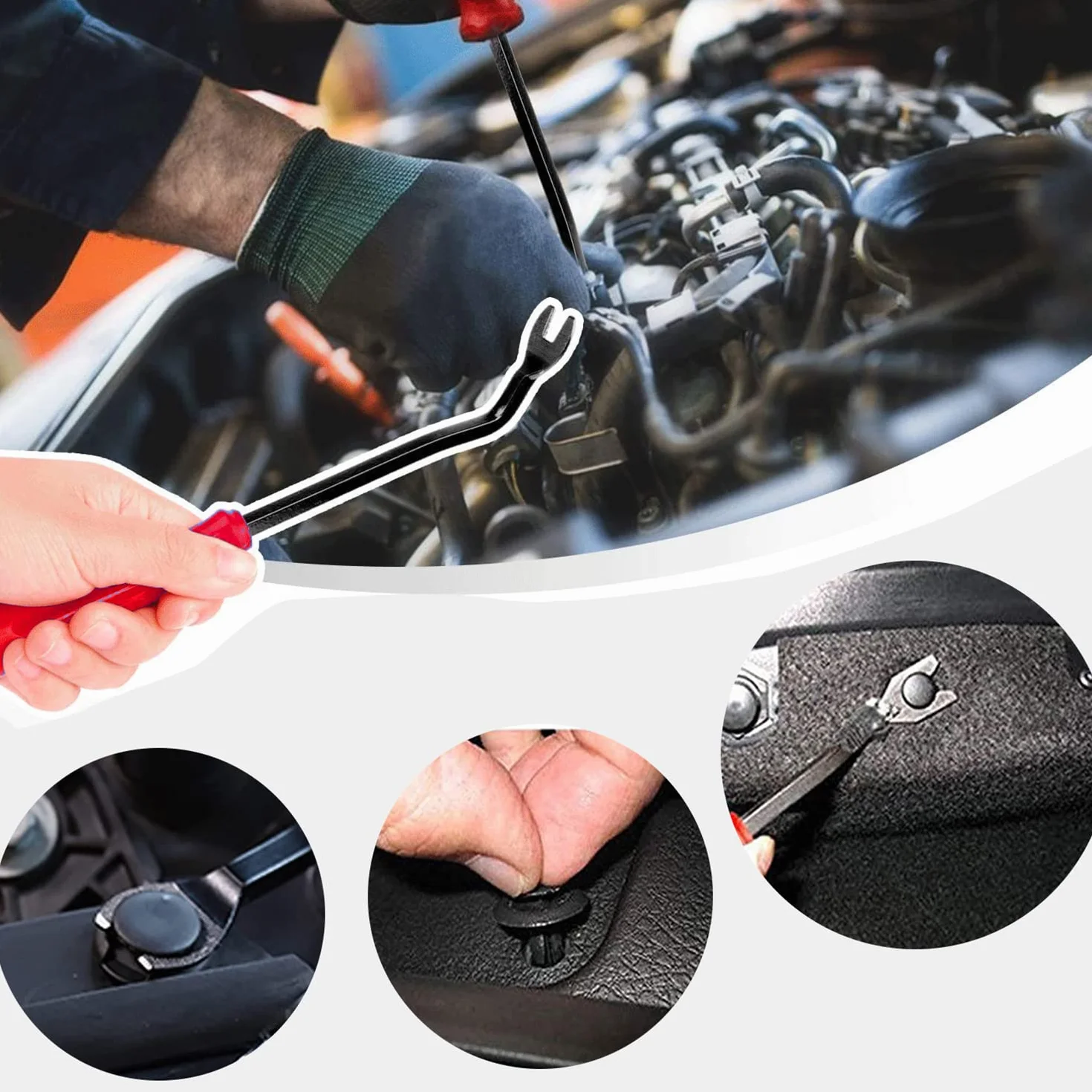 125 sztuk Nity Plastikowe, Uniwersalne Auto Nity Plastikowe Klipy Nit Trim Clamp Drzwi Samochodowe Zderzak Plastikowy Panel Sealing Strip Stałe Klipy z Demontaż Narzędzie