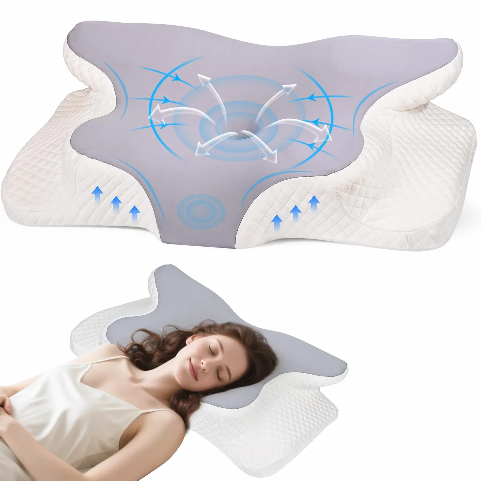 Dreamhigh Poduszka Ortopedyczna z Pianki Memory 9/12 cm Ergonomiczna z Poszewką